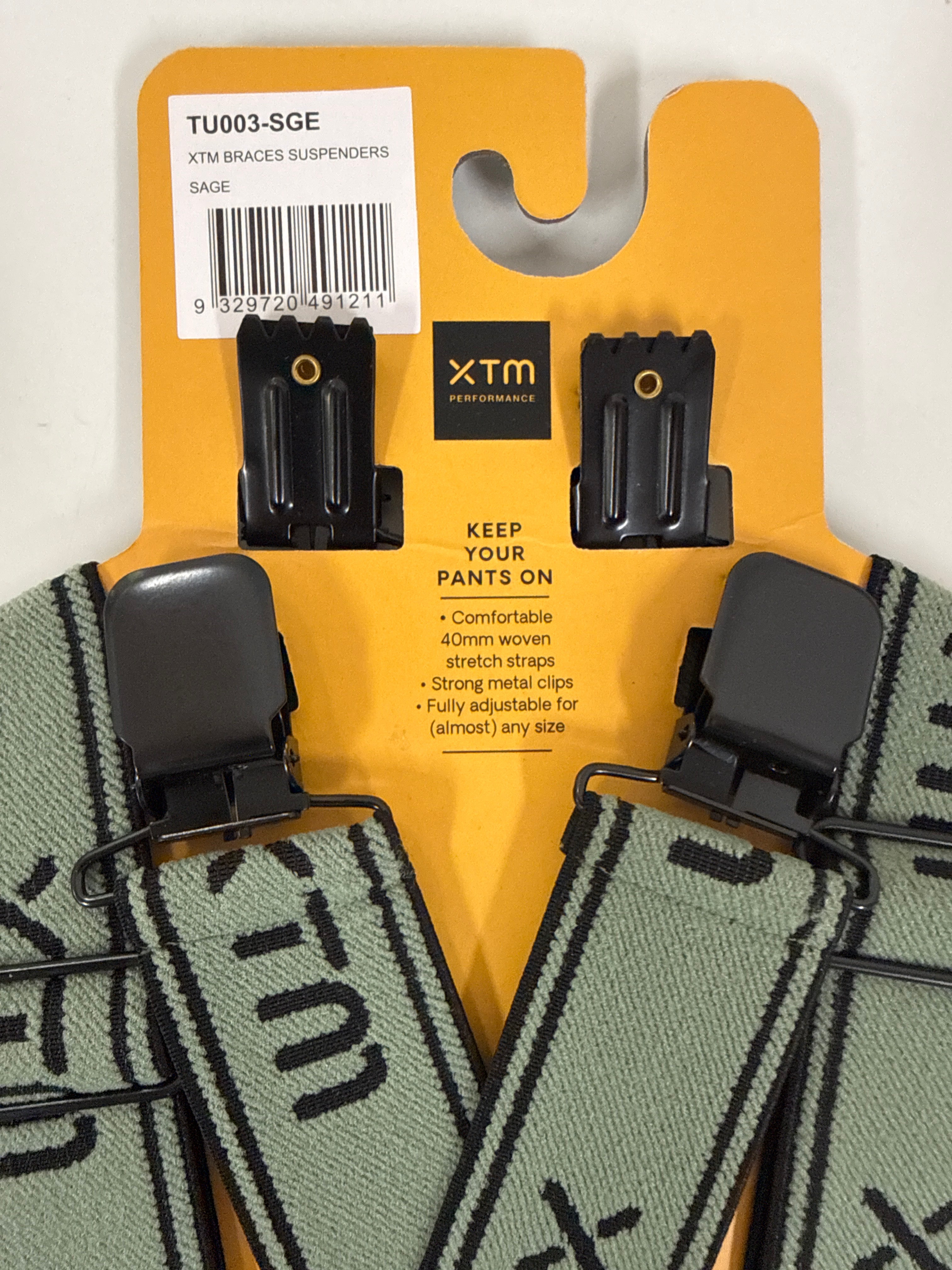 XTM Braces Suspenders Wide Strap Sage Green