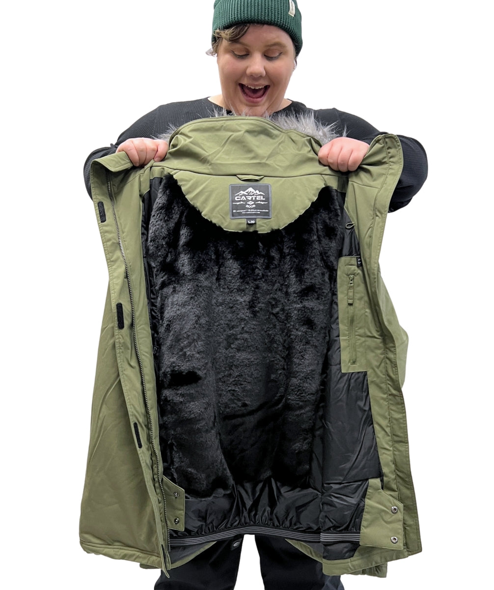 CLEARANCE - Cartel Brooklyn Stretch Ski Jacket Army Size 20