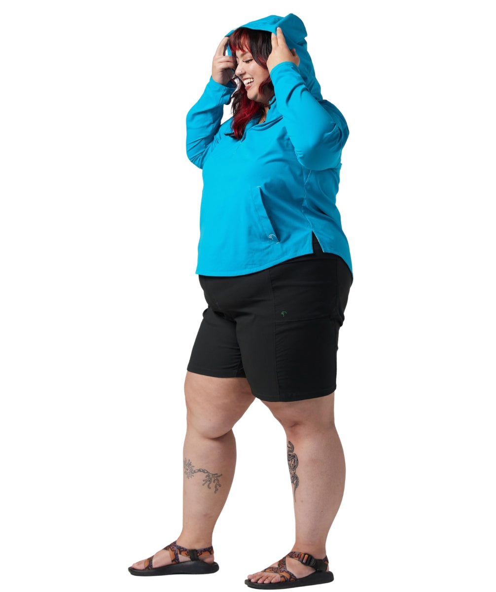 Alpine Parrot Arroyo Womens Sun Hoodie Tidal Blue Plus Sizes 1-5