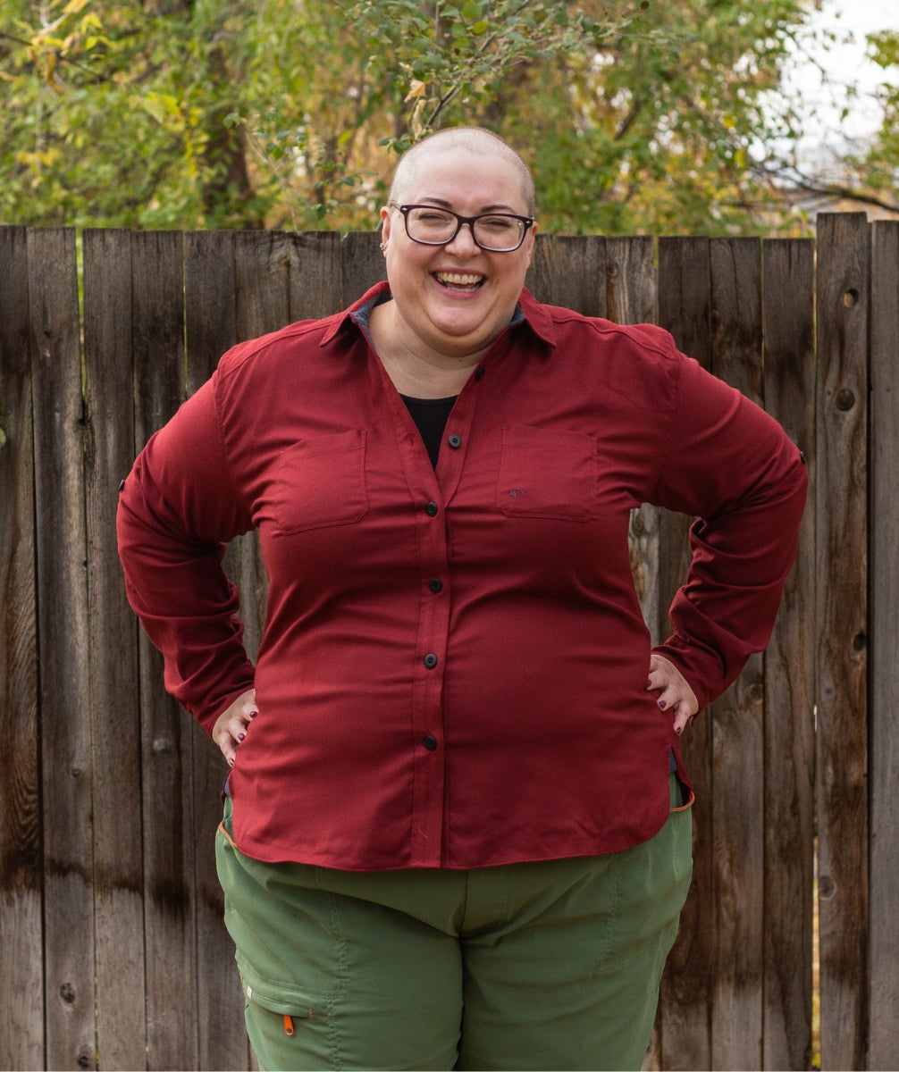 Alpine Parrot Bristlecone Flannel Womens Shirt Dessert Red Plus Size 3