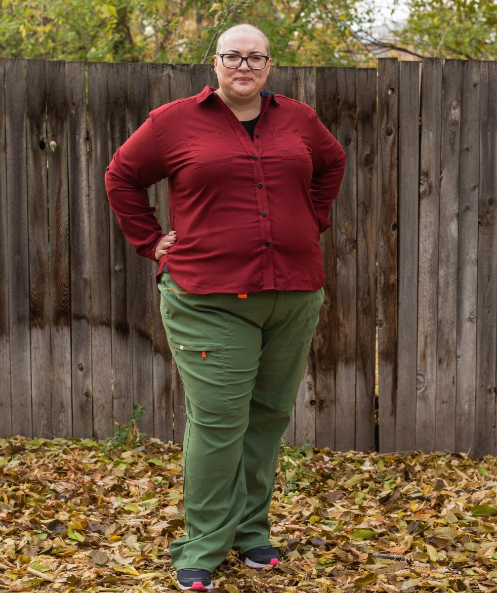 Alpine Parrot Bristlecone Flannel Womens Shirt Dessert Red Plus Sizes 1-4