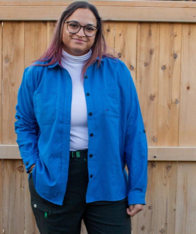 Alpine Parrot Bristlecone Flannel Womens Shirt Geyser Blue Plus Size US 3