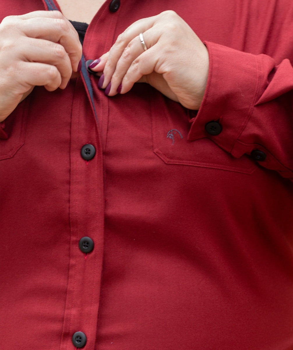 Alpine Parrot Bristlecone Flannel Womens Shirt Dessert Red Plus Size 3
