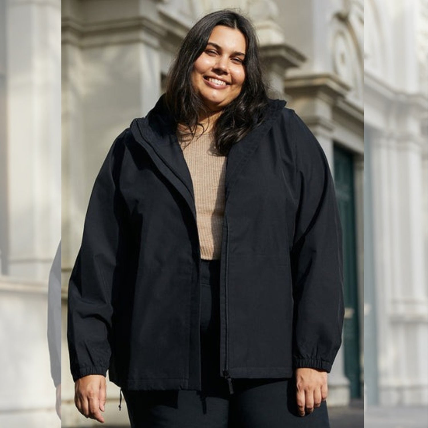 Sale - Amble Elements Womens Rain Jacket Black Plus Sizes 2XL