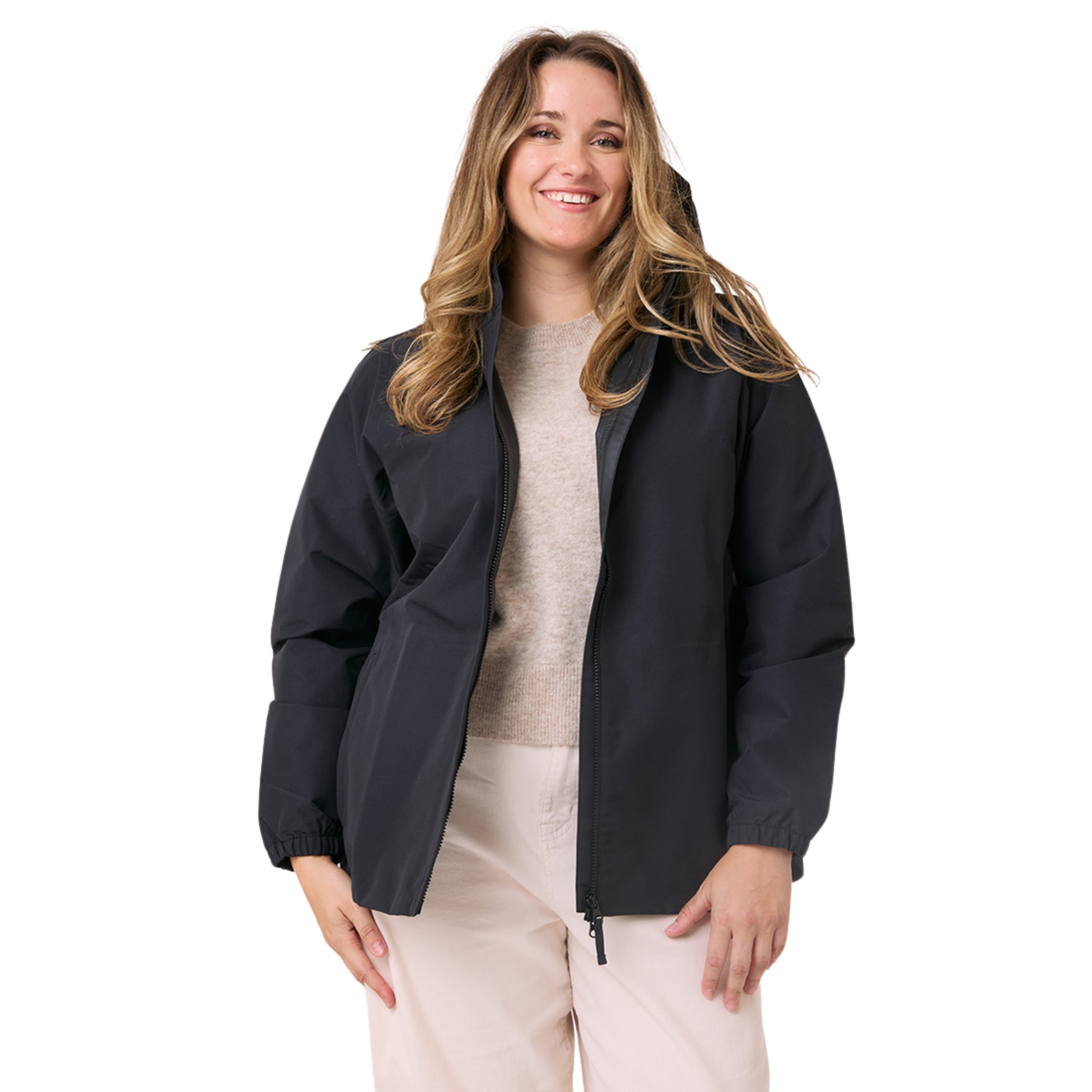 Sale - Amble Elements Womens Rain Jacket Black Plus Sizes 2XL