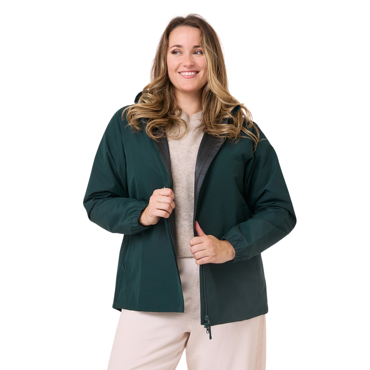 Sale - Amble Elements Womens Rain Jacket Eucalyptus Plus Size 2XL