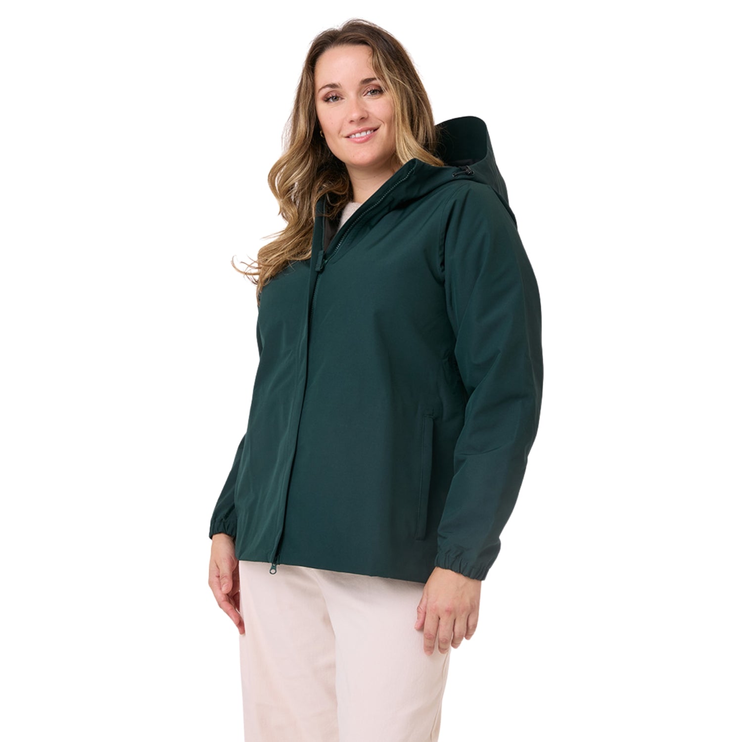 Sale - Amble Elements Womens Rain Jacket Eucalyptus Plus Size 2XL