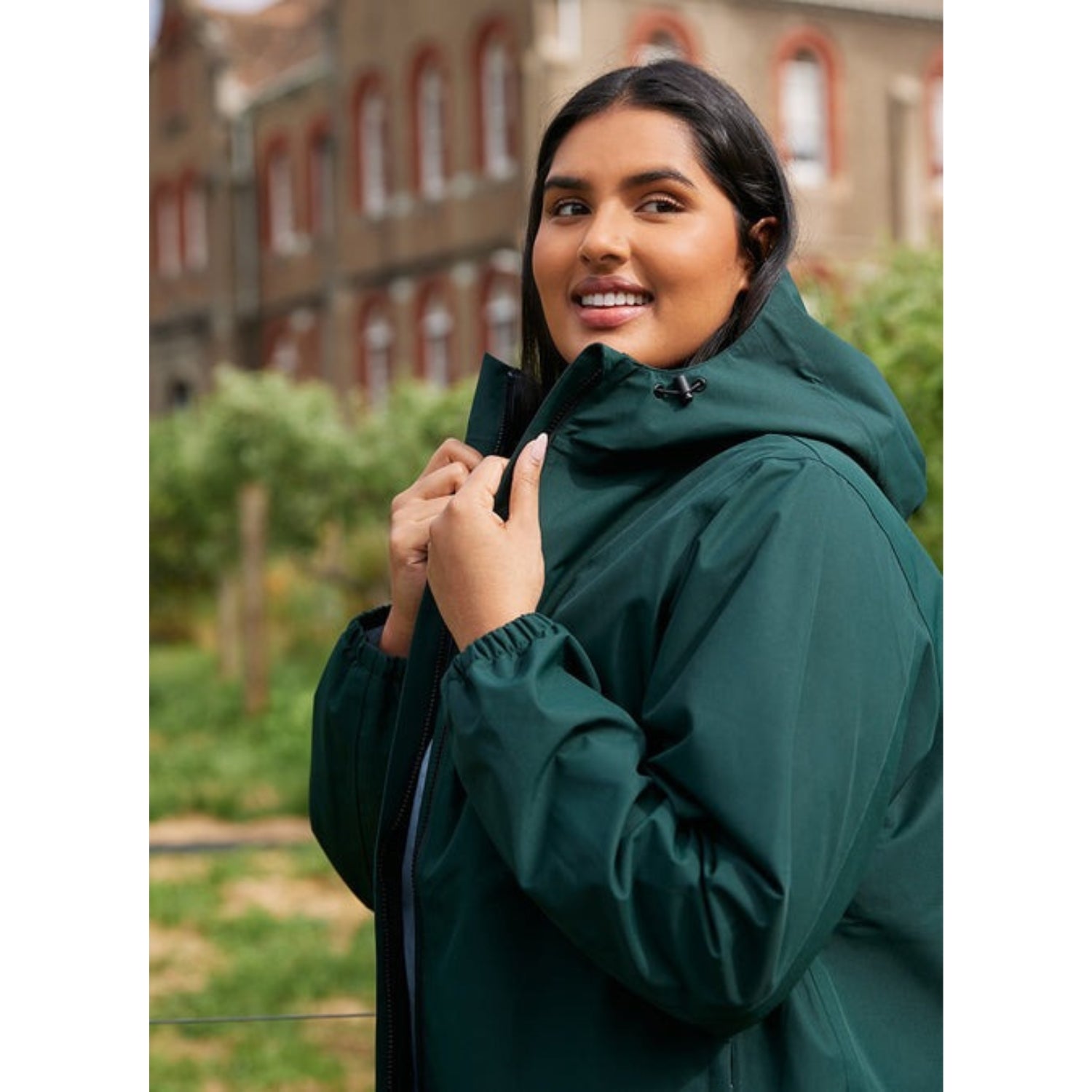Sale - Amble Elements Womens Rain Jacket Eucalyptus Plus Size 2XL