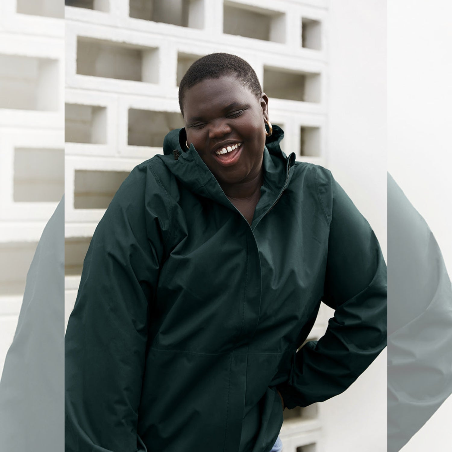 Sale - Amble Elements Womens Rain Jacket Eucalyptus Plus Size 2XL