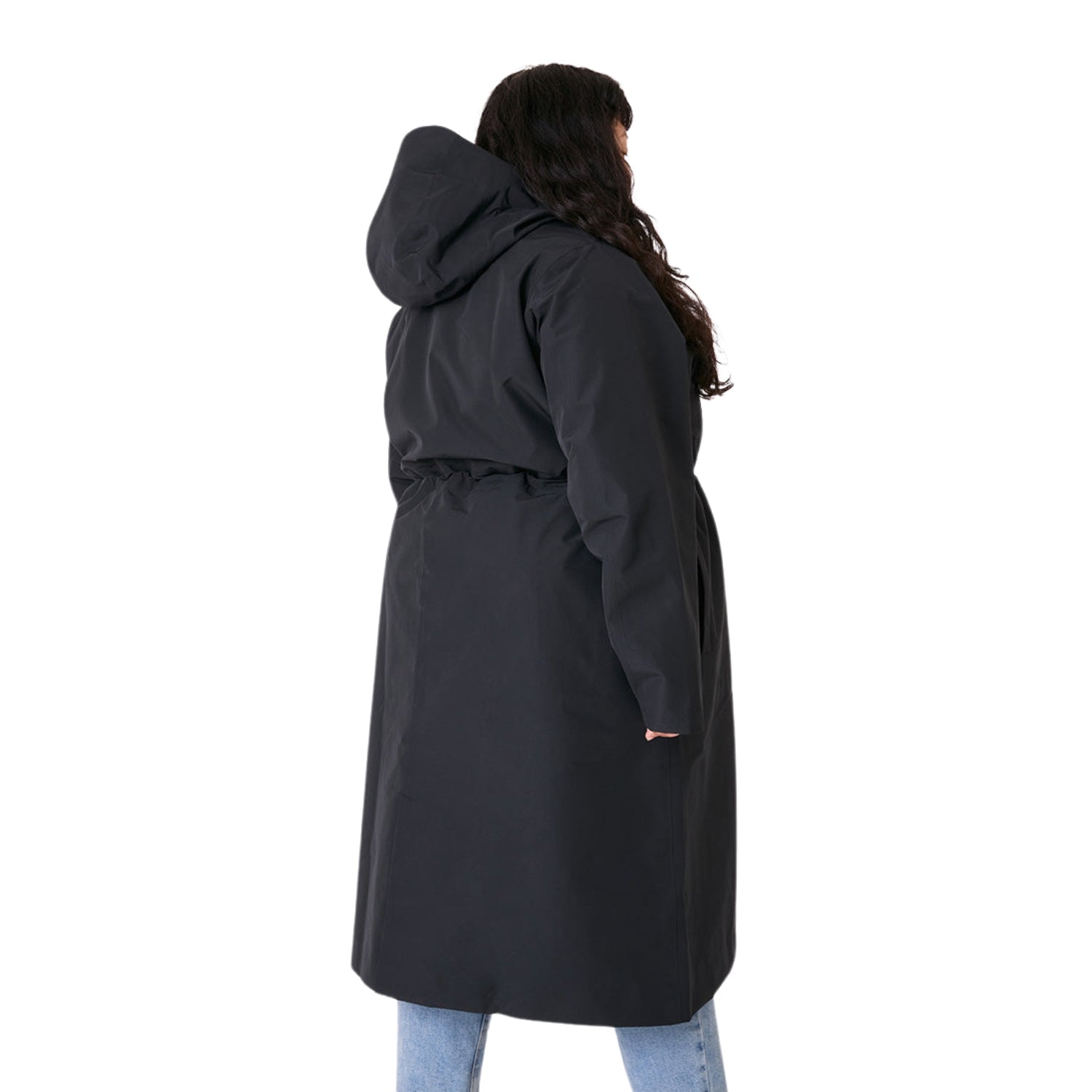 Sale - Amble Overland Womens Rain Long Jacket Black Plus Size 4XL