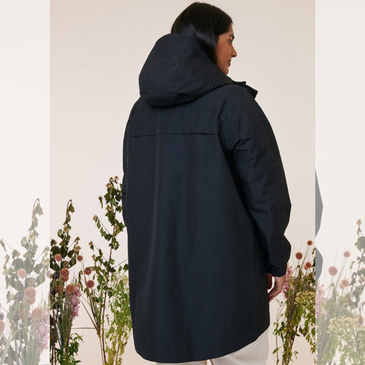 Amble Refuge Womens Plus Size Waterproof Jacket Long Black XL-5XL