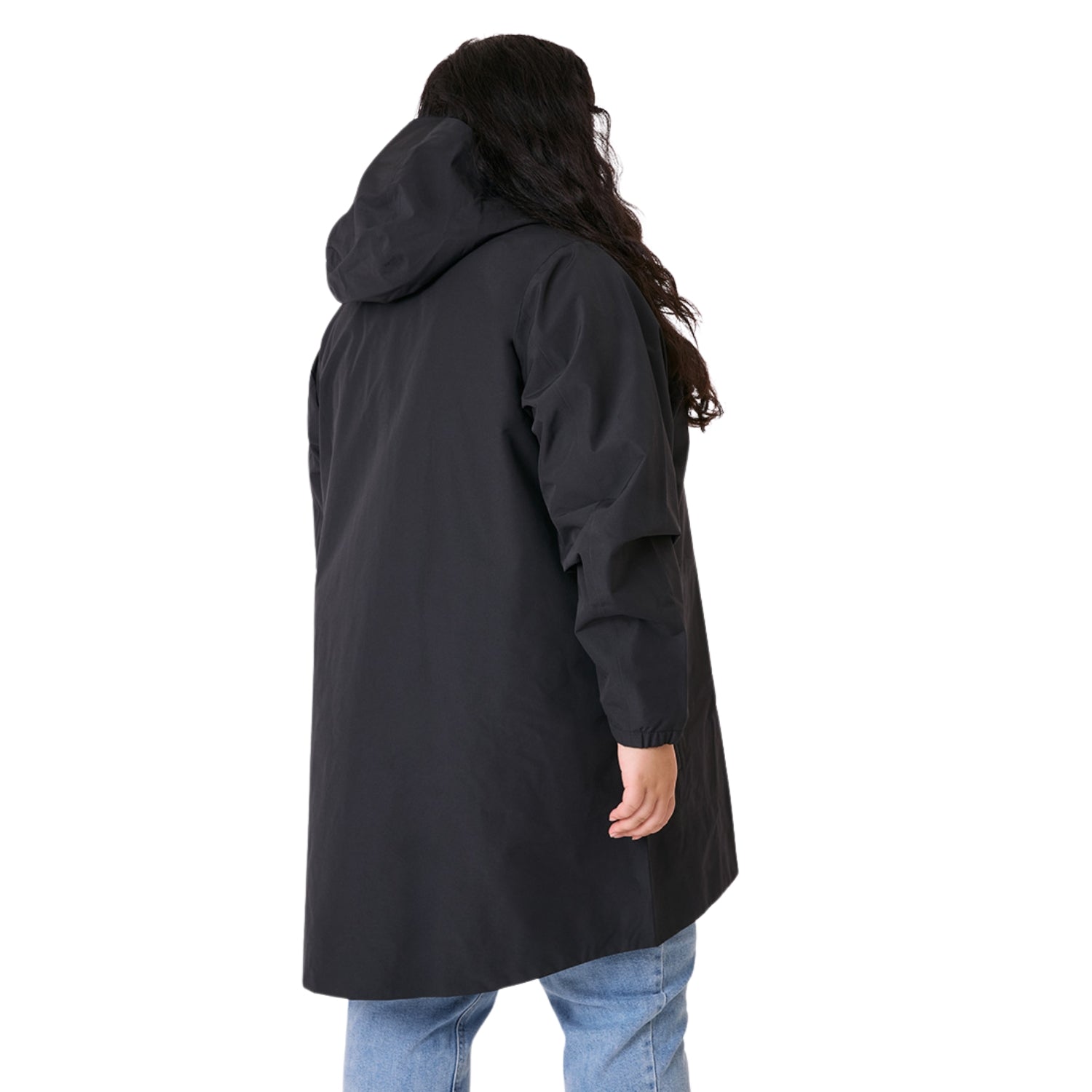 Amble Refuge Womens Plus Size Waterproof Jacket Long Black XL-5XL