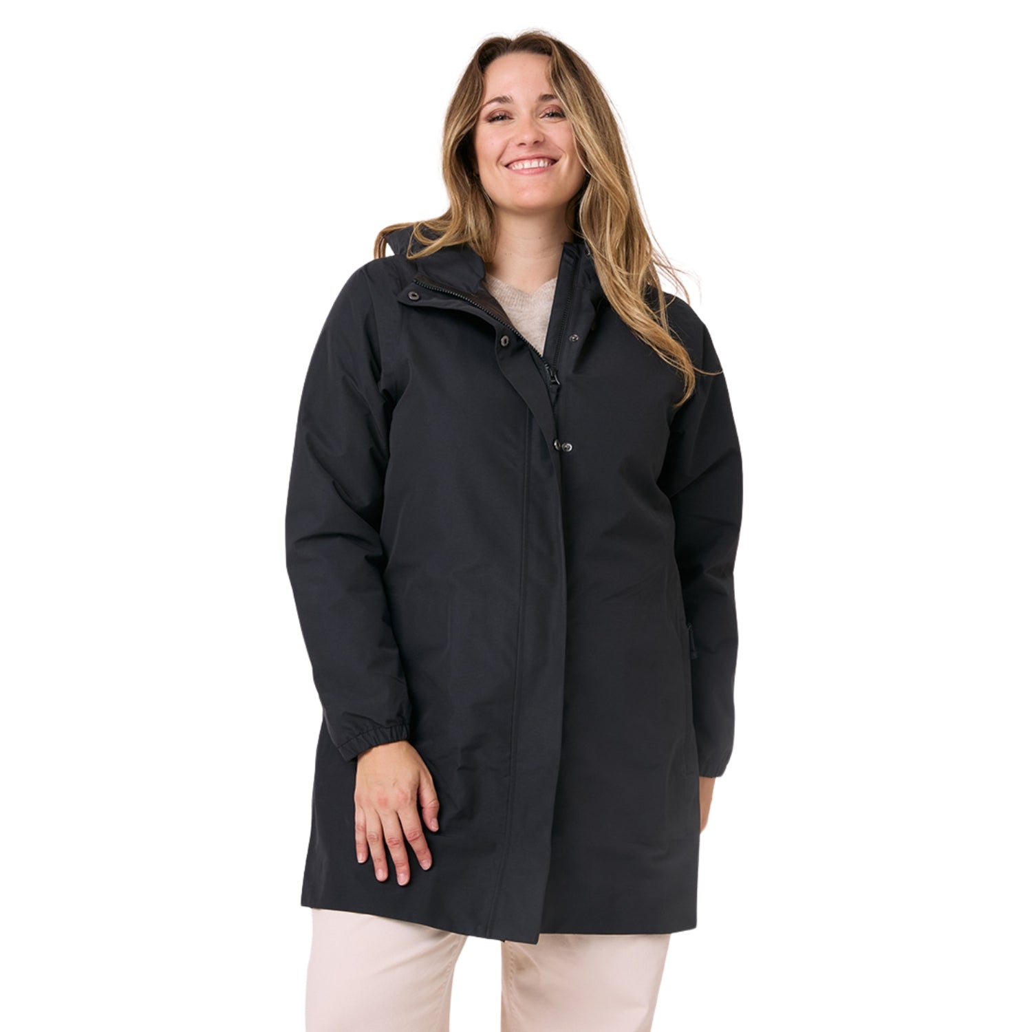 Amble Refuge Womens Plus Size Waterproof Jacket Long Black XL-5XL