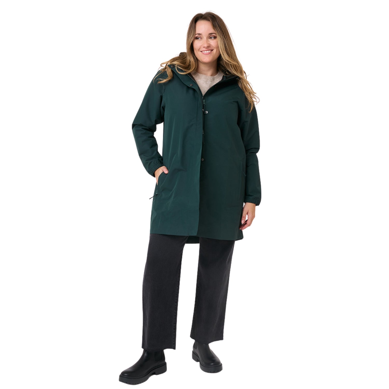 Amble Refuge Womens Plus Size Waterproof Jacket Long Eucalyptus XL-5XL