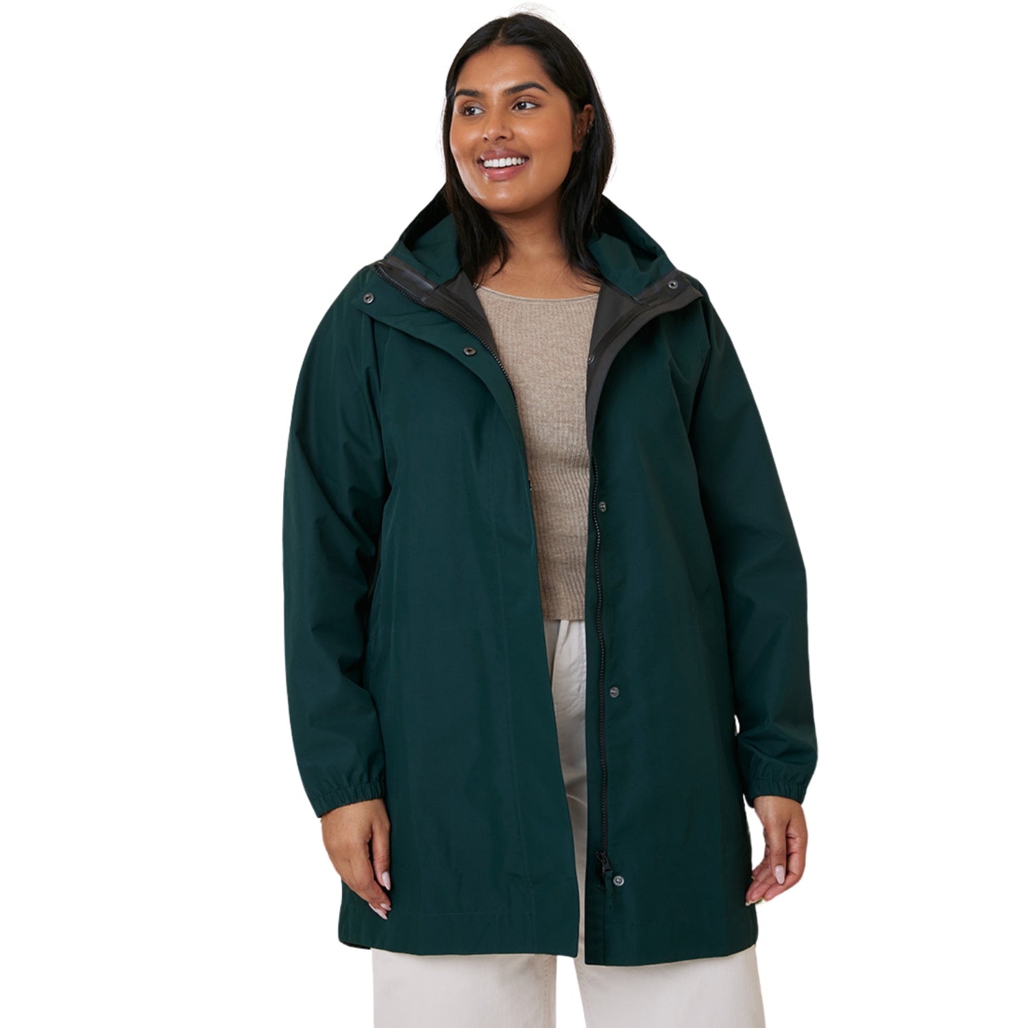 Amble Refuge Womens Plus Size Waterproof Jacket Long Eucalyptus XL-5XL