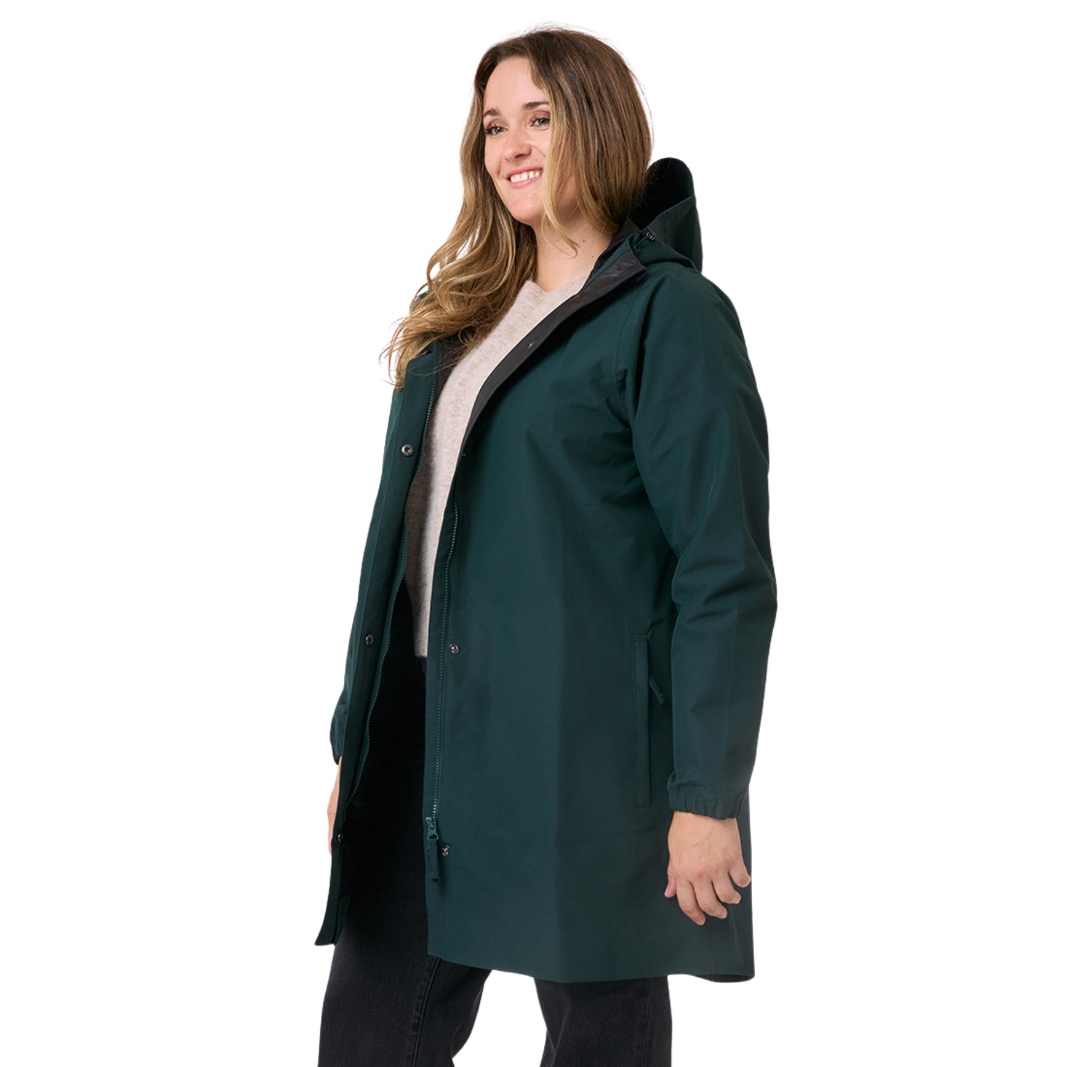 Amble Refuge Womens Plus Size Waterproof Jacket Long Eucalyptus XL-5XL