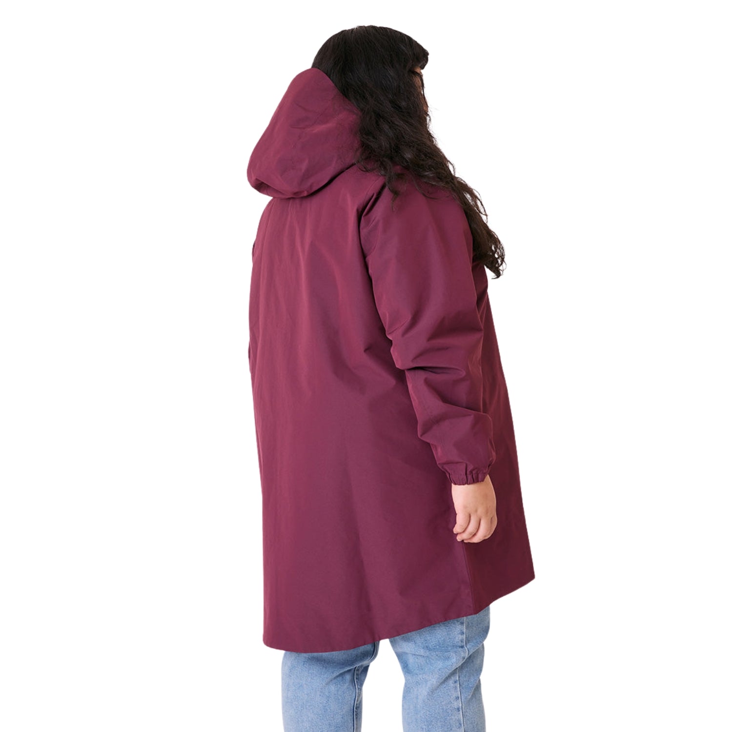 Amble Refuge Womens Plus Size Waterproof Jacket Long Mulberry