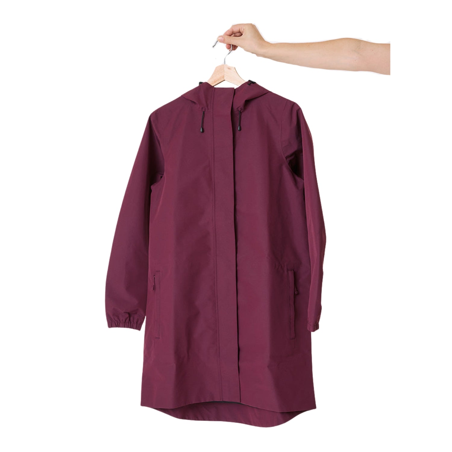 Amble Refuge Womens Plus Size Waterproof Jacket Long Mulberry