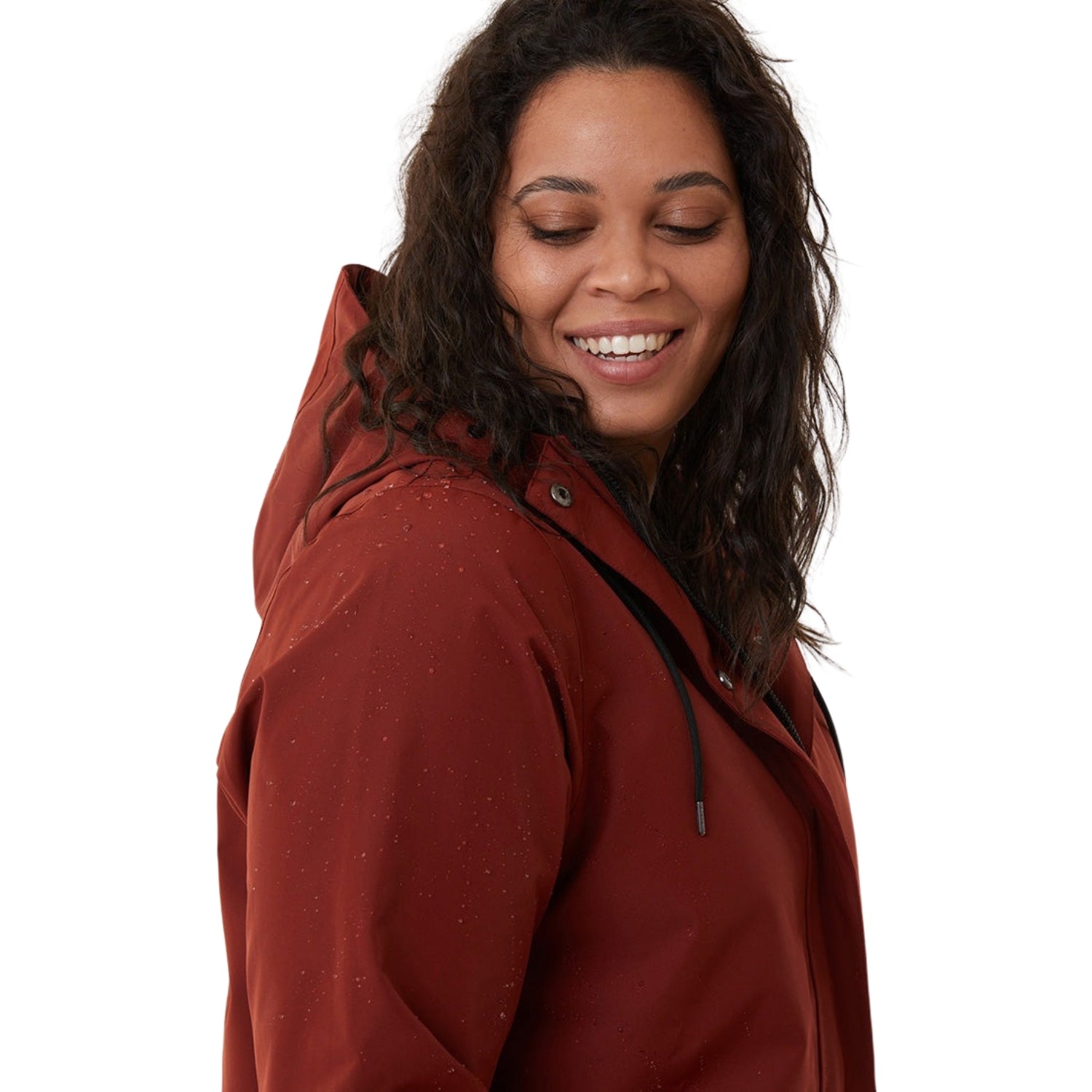 Amble Refuge Womens Plus Size Waterproof Jacket Long Terracotta 2XL-5XL