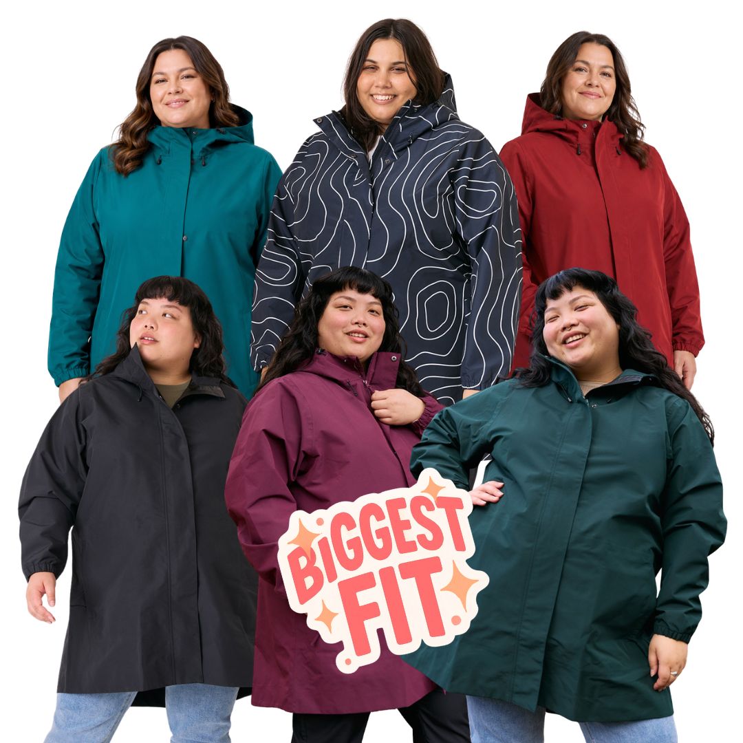 Amble Refuge Raincoat in plus-size - waterproof rain protection from Plus Outdoor in 6 colours