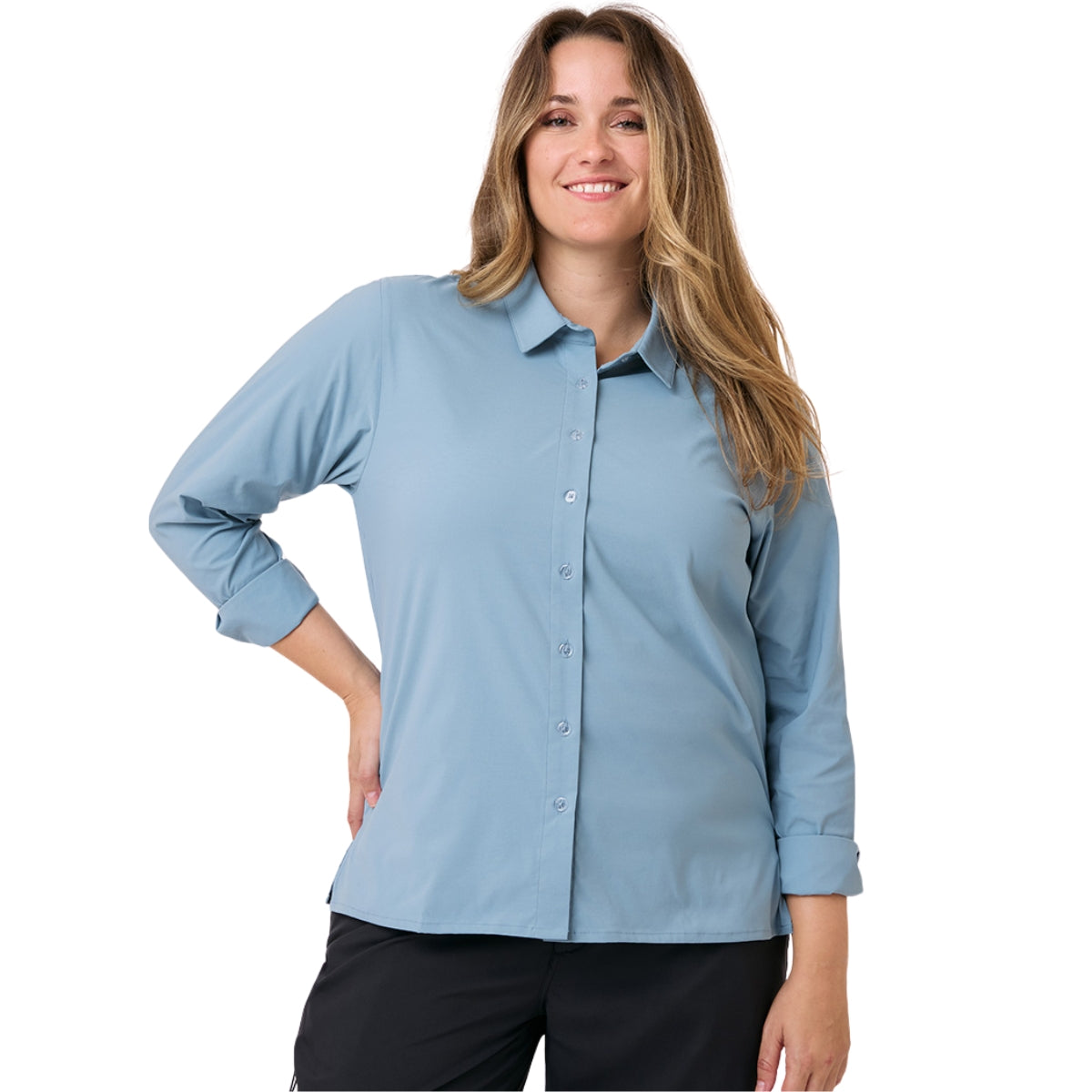 Amble Stirling Womens Plus Size Shirt Mist Blue Sizes 2XL - 4XL
