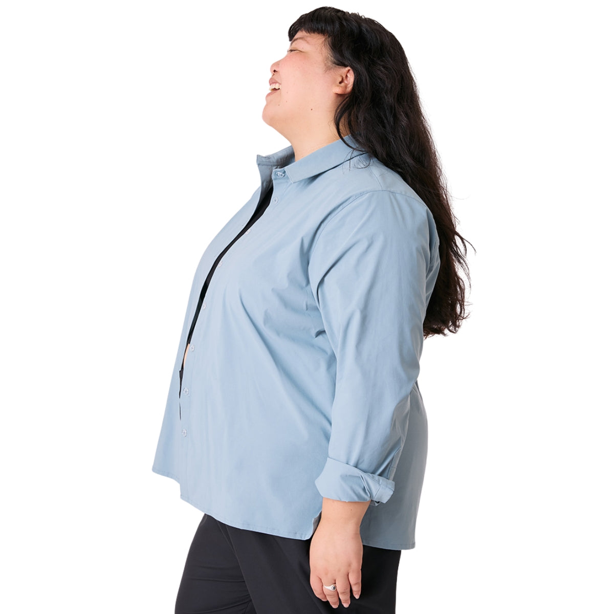 Amble Stirling Womens Plus Size Shirt Mist Blue Sizes 2XL - 4XL