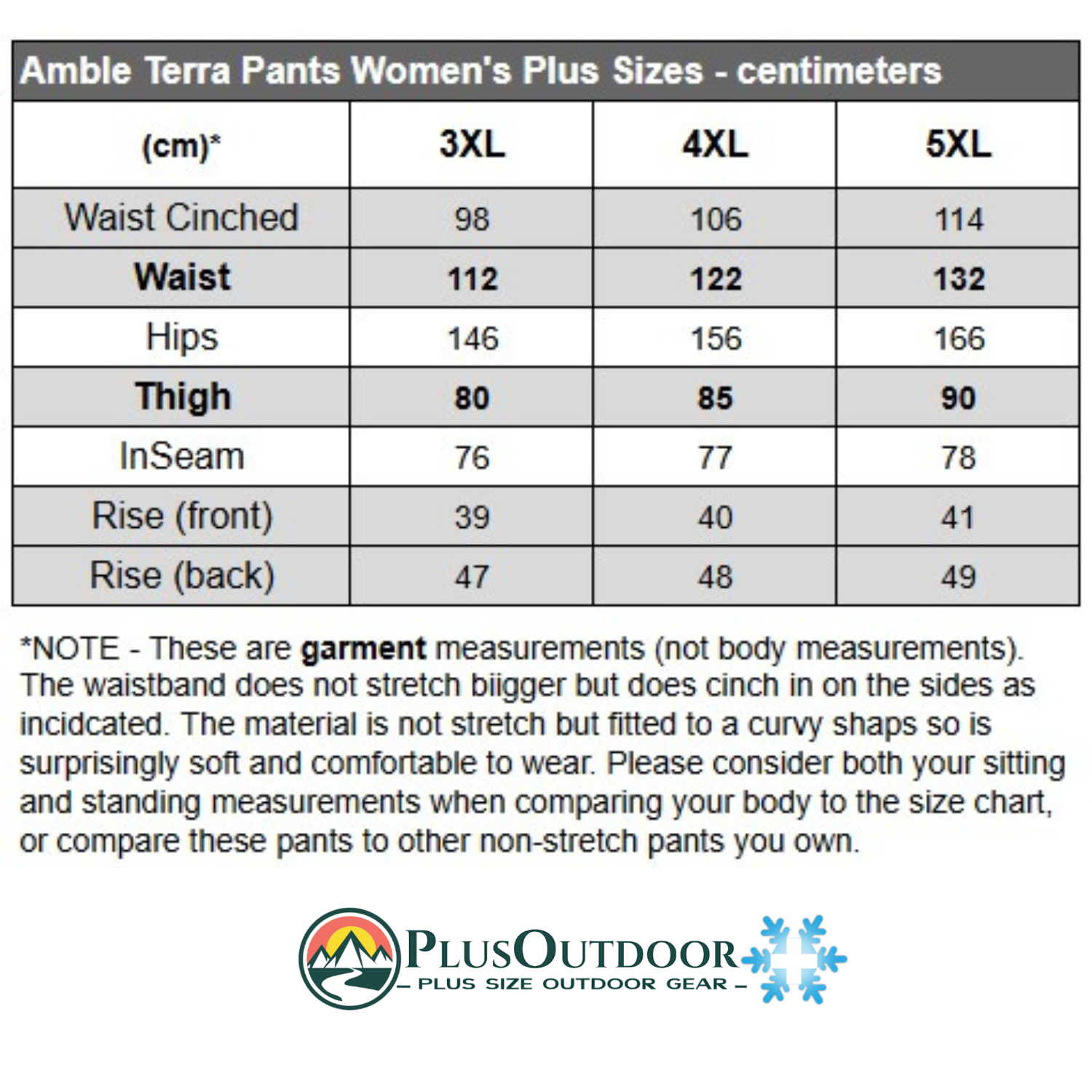 Amble Terra Women's Travel & Hiking Pants Black Plus Sizes 3XL - 5XL