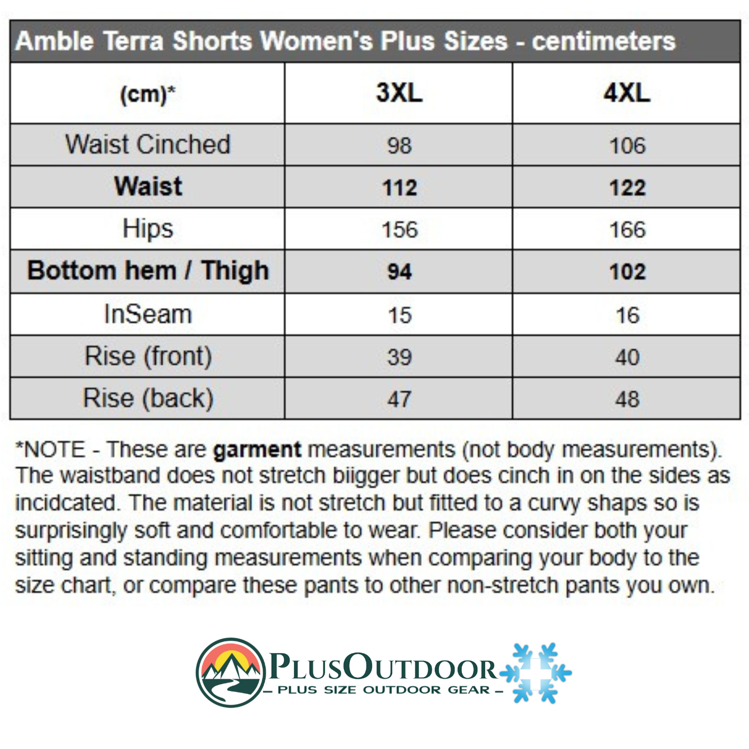 Amble Terra Women’s Plus Size Shorts Black Sizes 3XL - 5XL