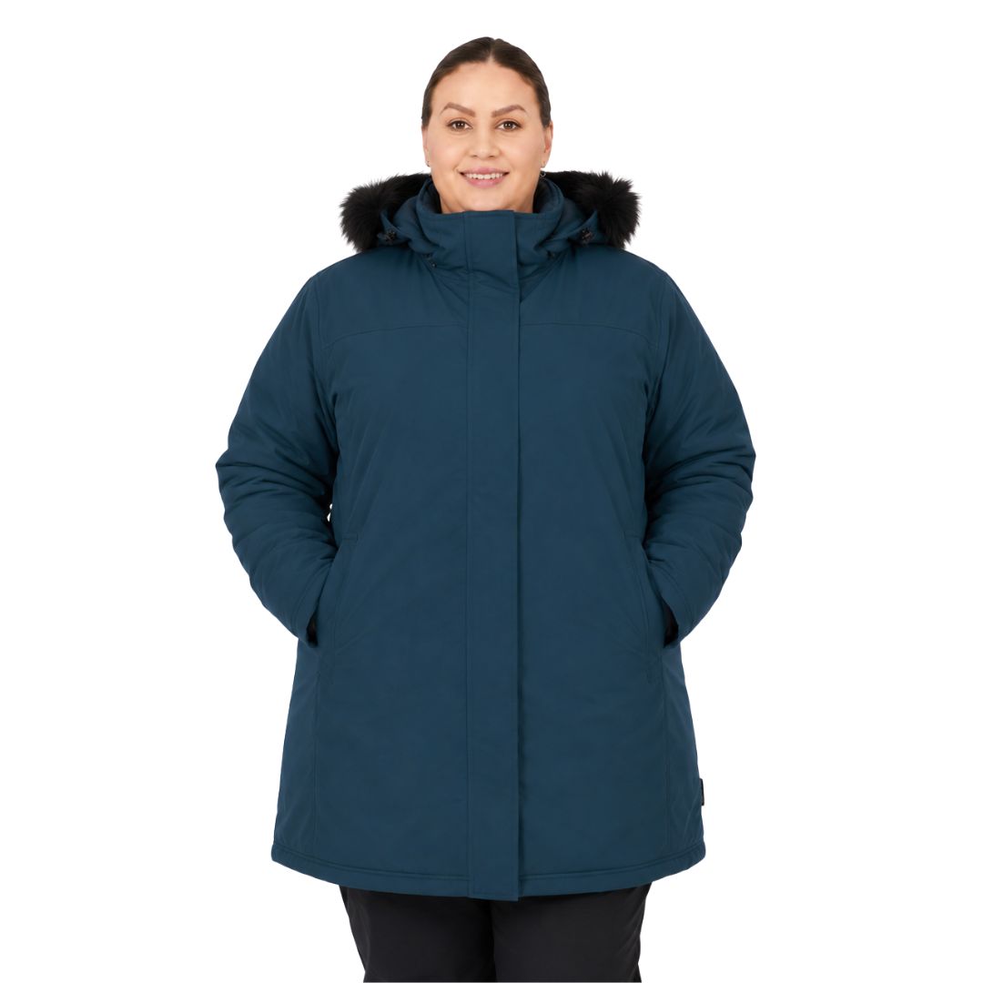 Brooky Long Stretch Jacket Womens Black & Tidal Plus Sizes 20-36