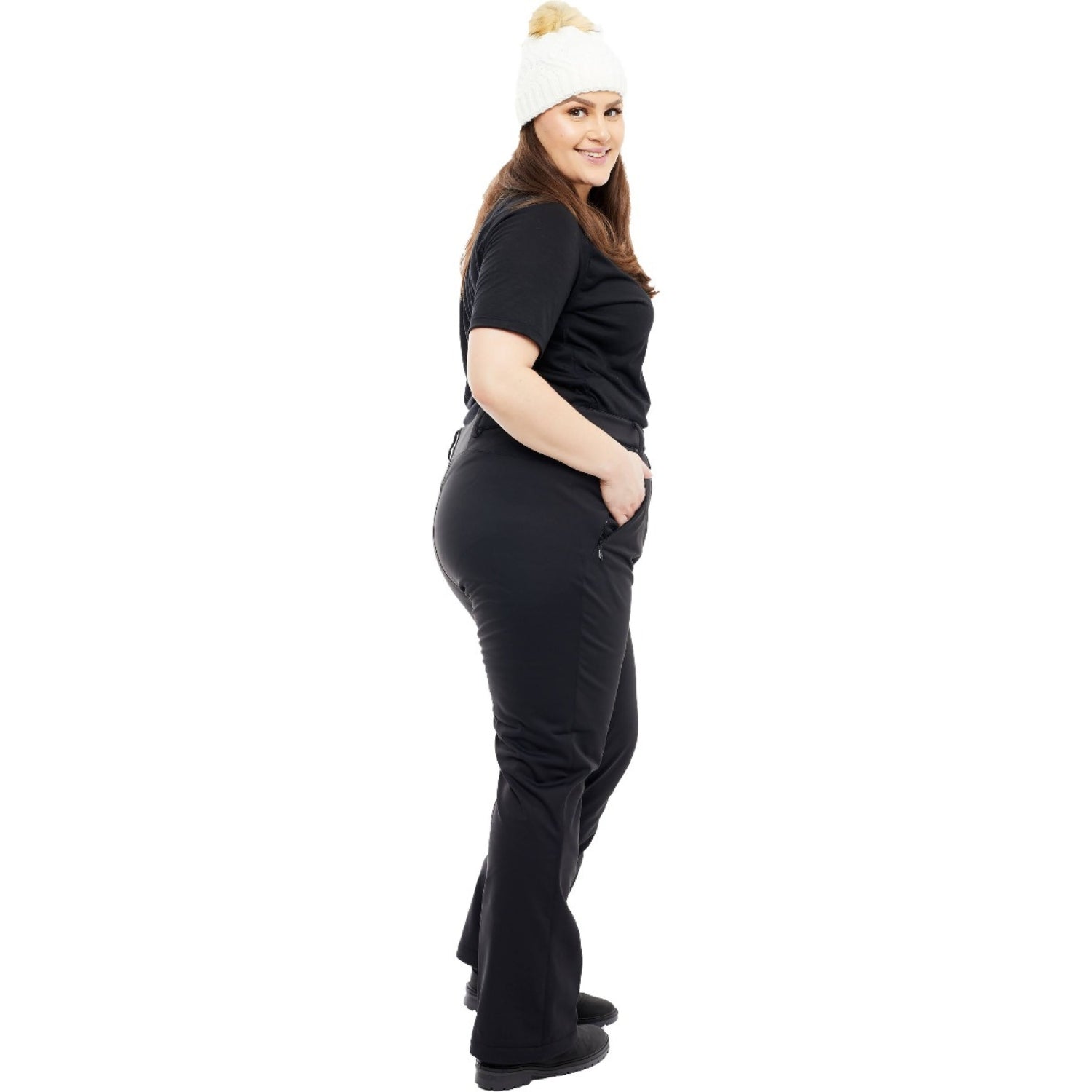 Cartel Prague Softshell Stretch Snow Pant Black Plus Sizes 18-36