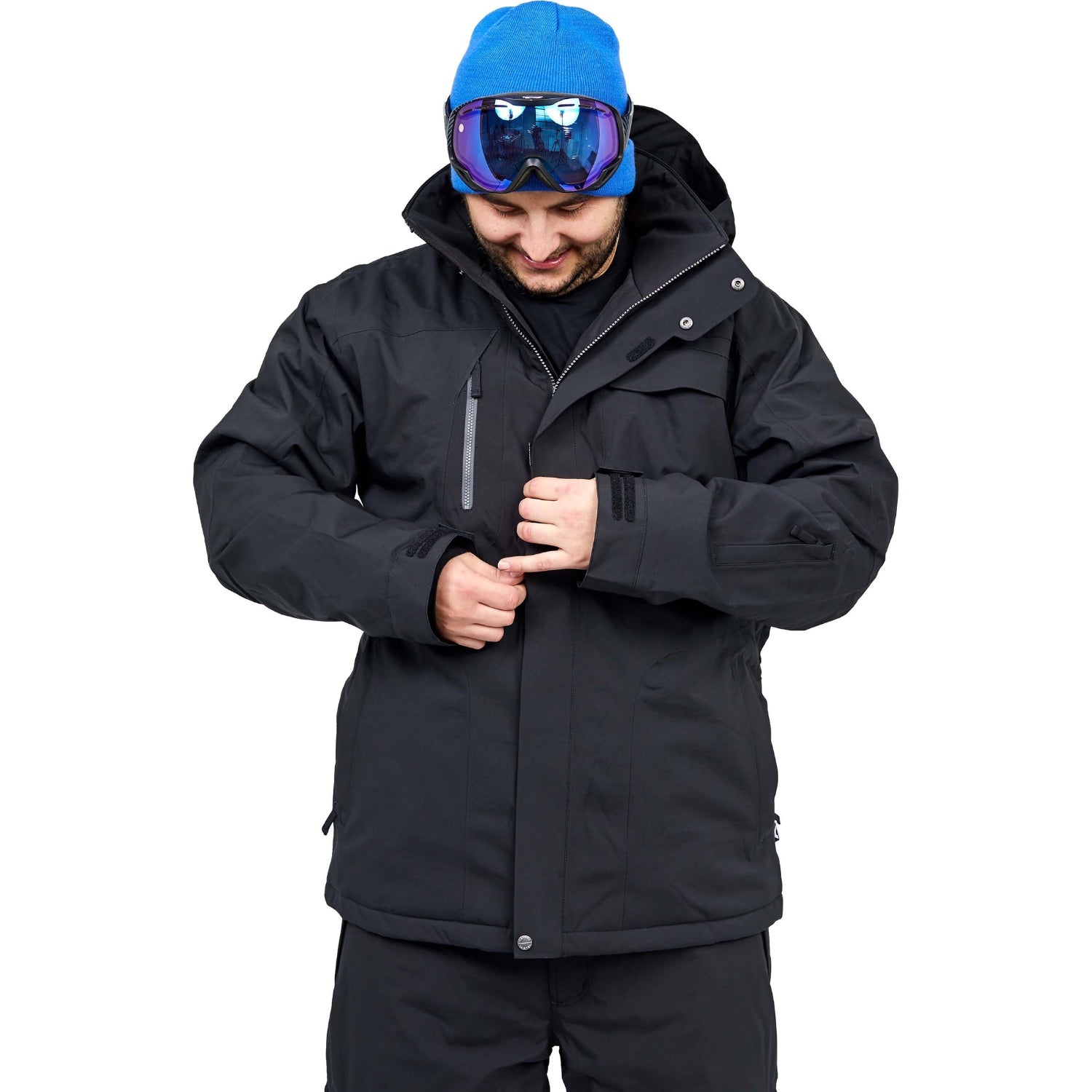 Cartel Bankso Mens Plus Size Ski Jacket Black Stretch 3XL-9XL