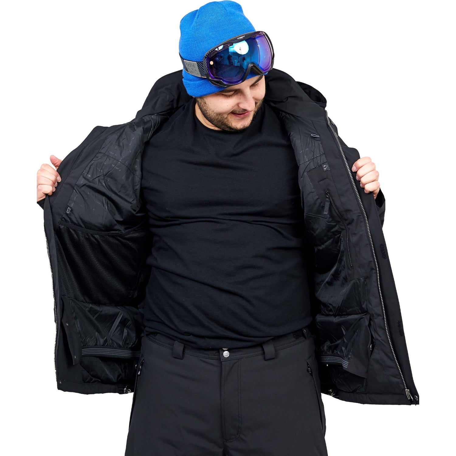 Cartel Bankso Mens Plus Size Ski Jacket Black Stretch 3XL-9XL