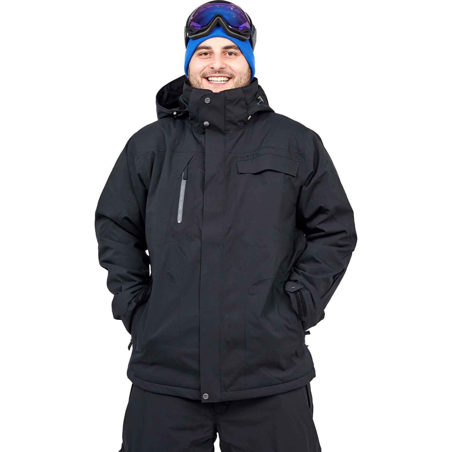 Cartel Bankso Mens Plus Size Ski Jacket Black Stretch 3XL-9XL