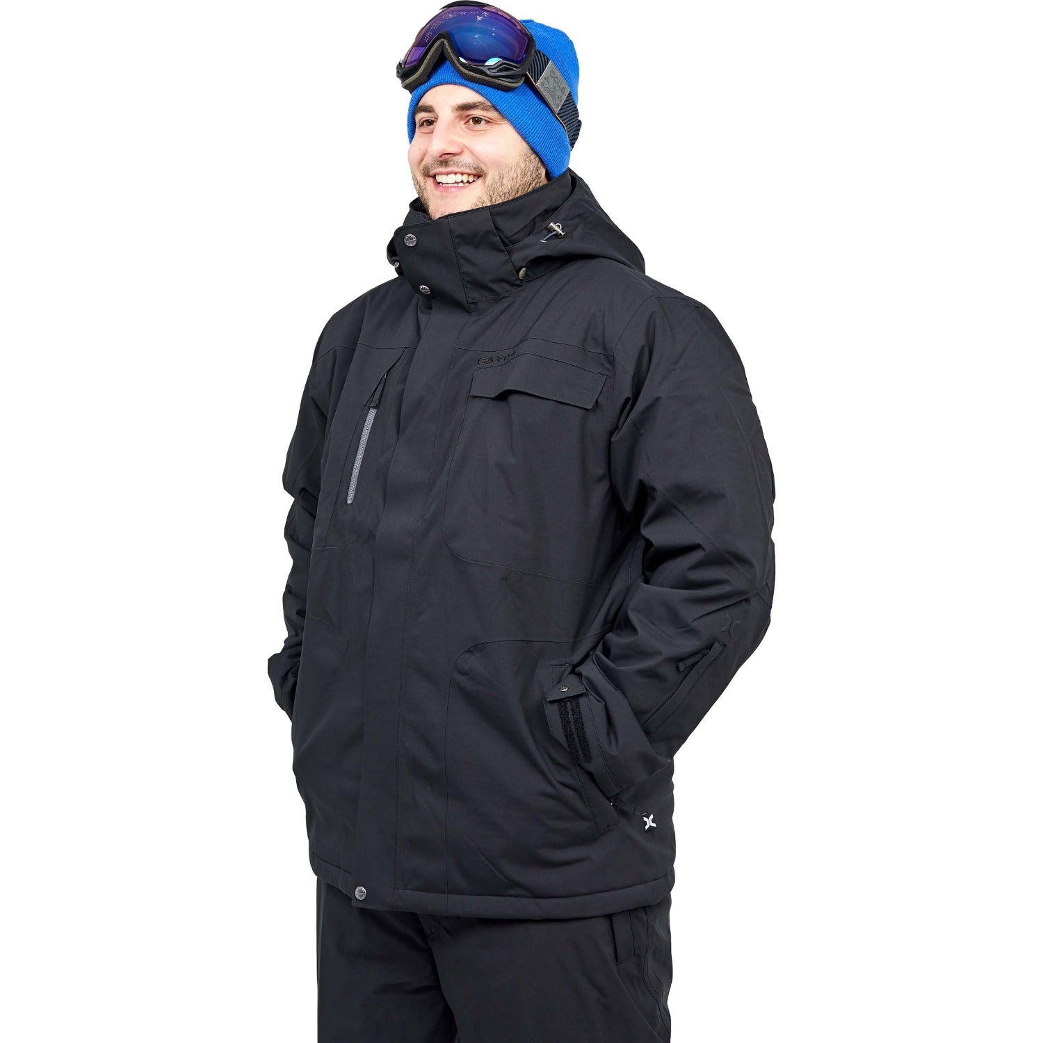 Cartel Bankso Mens Plus Size Ski Jacket Black Stretch 3XL-9XL