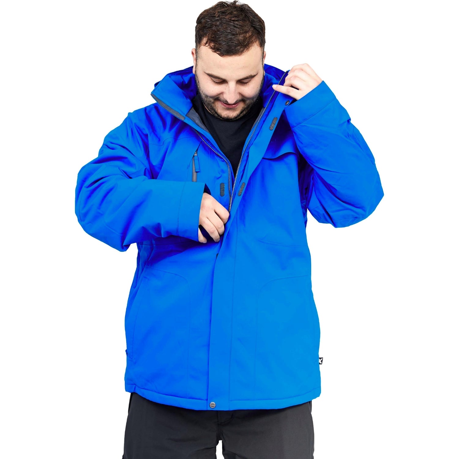 Cartel Bankso Mens Snow Jacket Blue Plus Size 3XL - 4XL