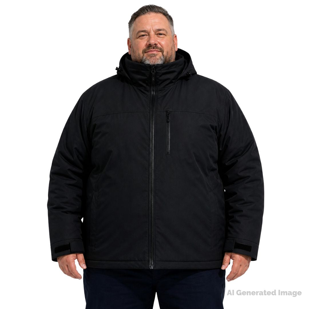 Cartel Broadway Unisex Plus Size Snow Jacket Black 2XL–10XL, men's jacket in black colour
