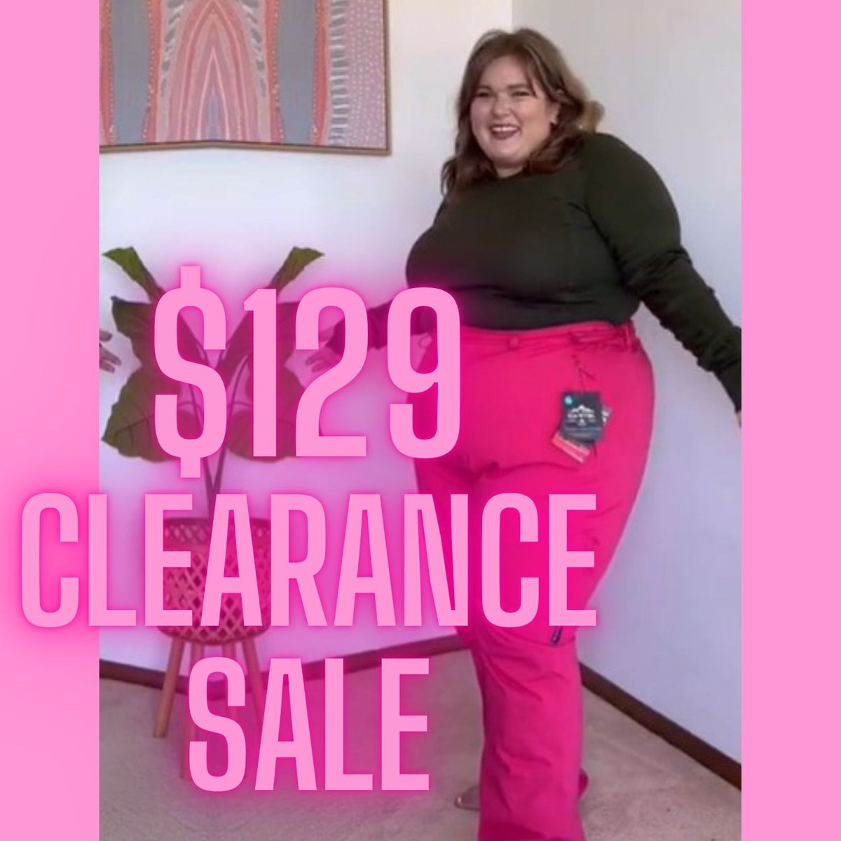 CLEARANCE - Cartel Canada Stretch Ski Pants Pink Plus Sizes 18-24