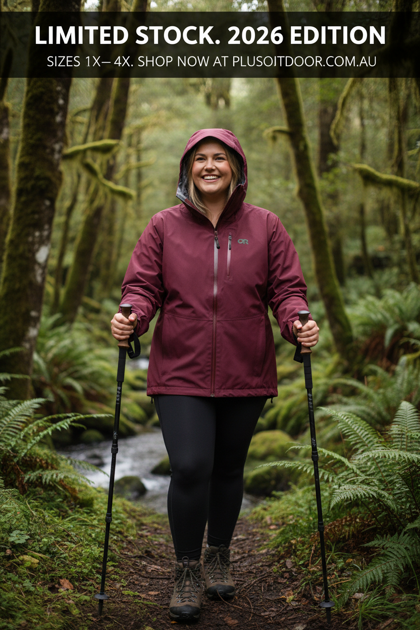 Outdoor Research Women’s Aspire 3L Rain Shell Jacket Winterberry USA Plus Sizes 1X-4X