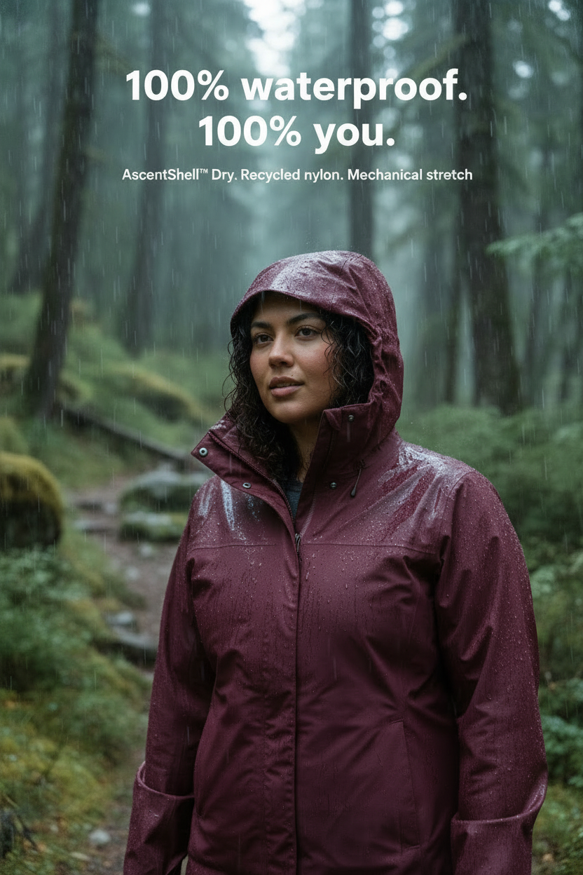Outdoor Research Women’s Aspire 3L Rain Shell Jacket Winterberry USA Plus Sizes 1X-4X