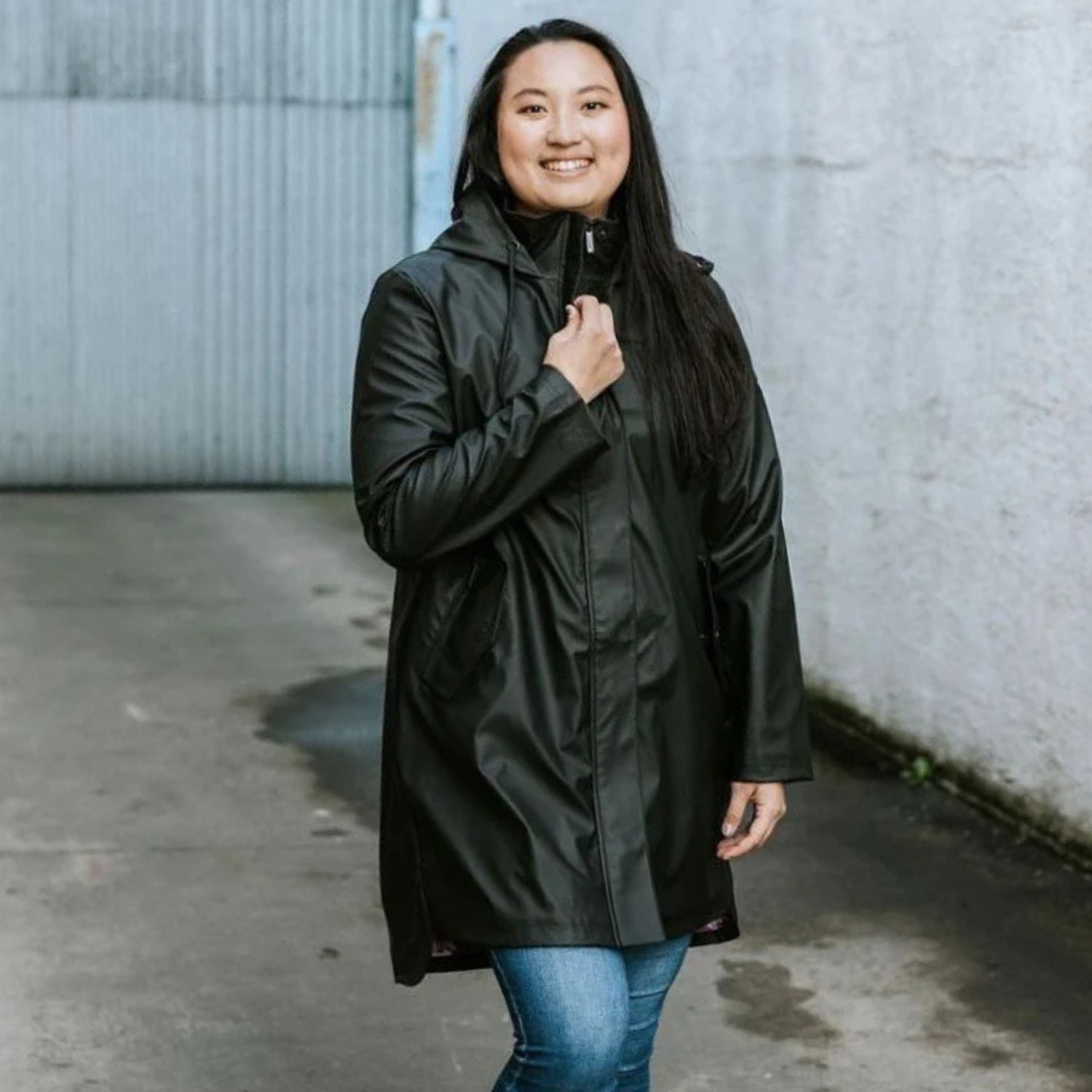 Moke Billie Womens Plus Size Rain Coat Black size 3XL-4XL
