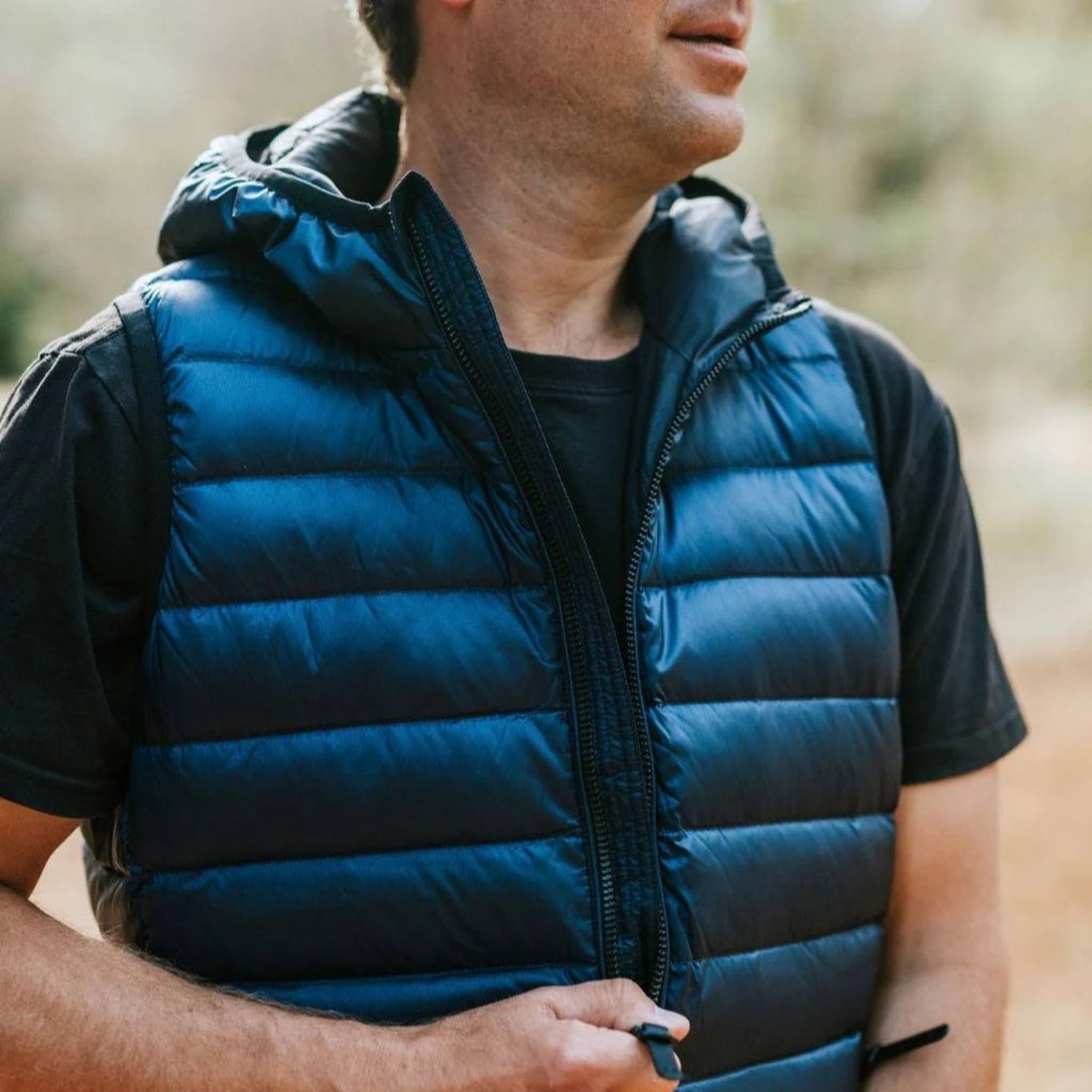 Moke C.J Mens Plus Size Down Puffer Vest Navy 2XL-4XL