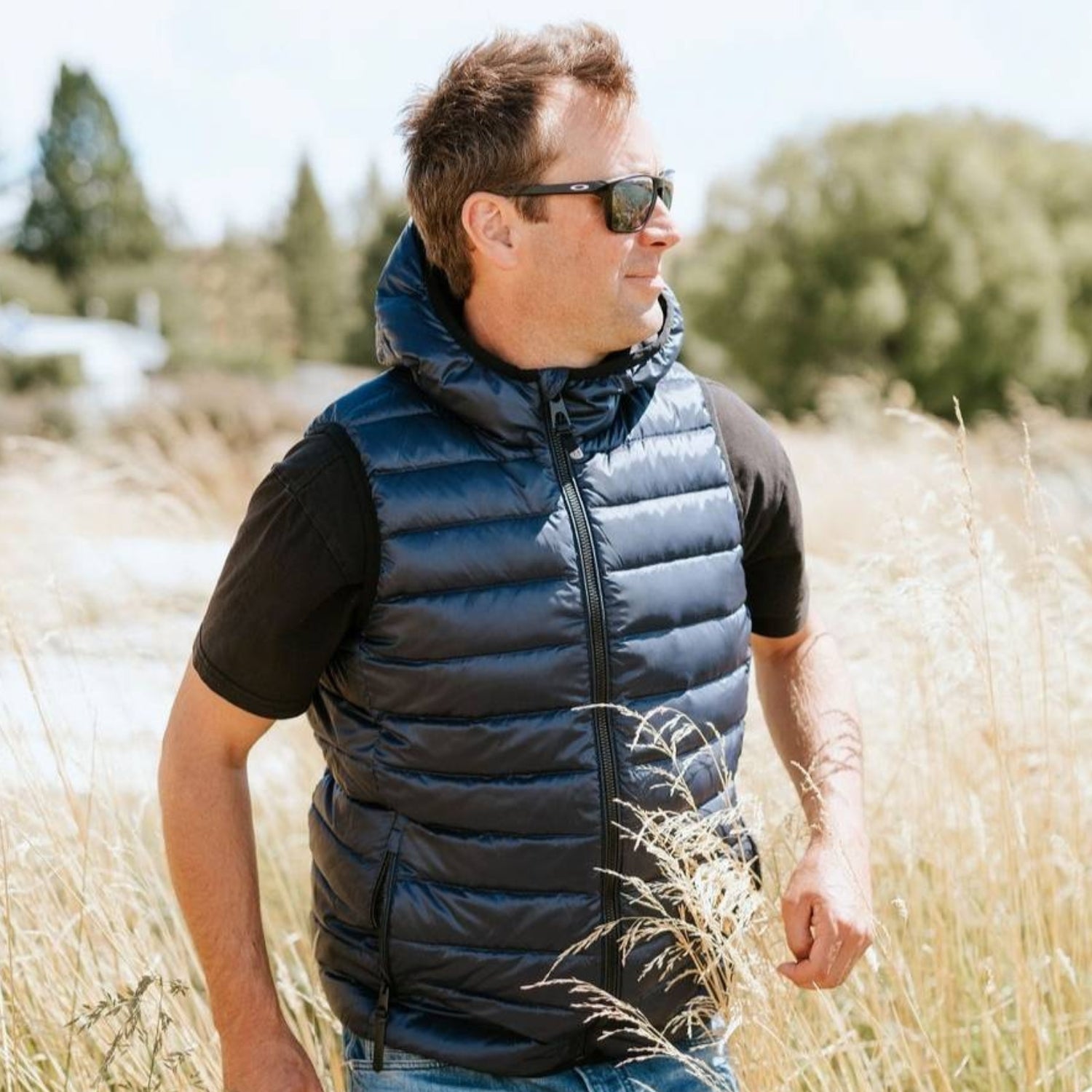 Moke C.J Mens Plus Size Down Puffer Vest Navy 2XL-4XL
