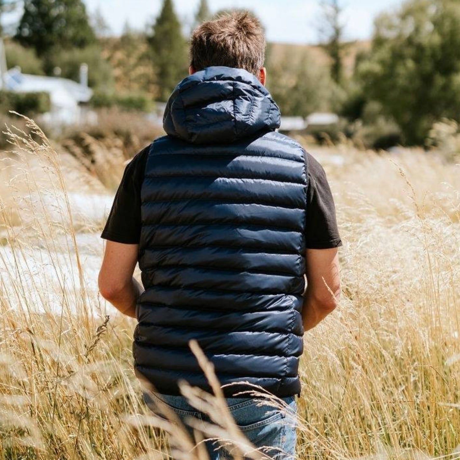 Moke C.J Mens Plus Size Down Puffer Vest Navy 2XL-4XL