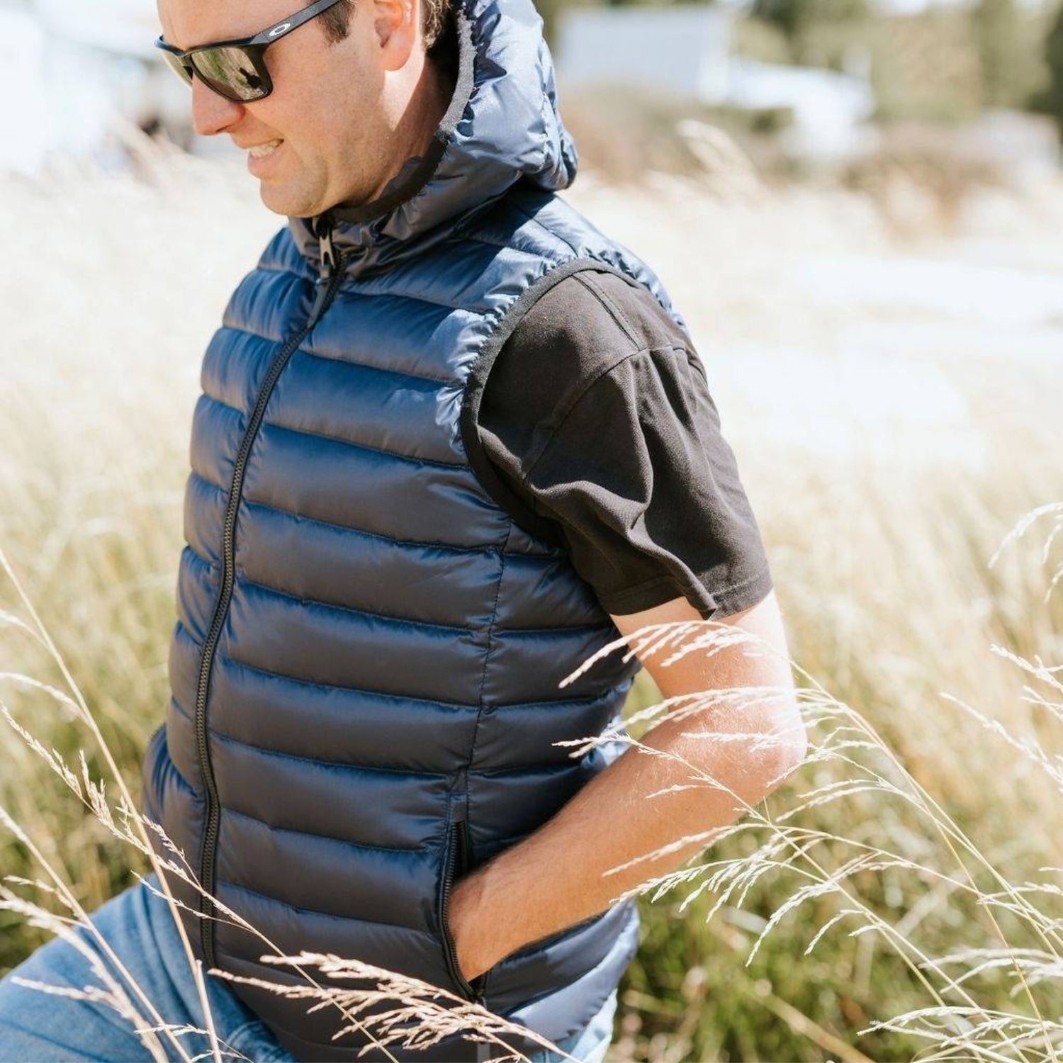 Moke C.J Mens Plus Size Down Puffer Vest Navy 2XL-4XL