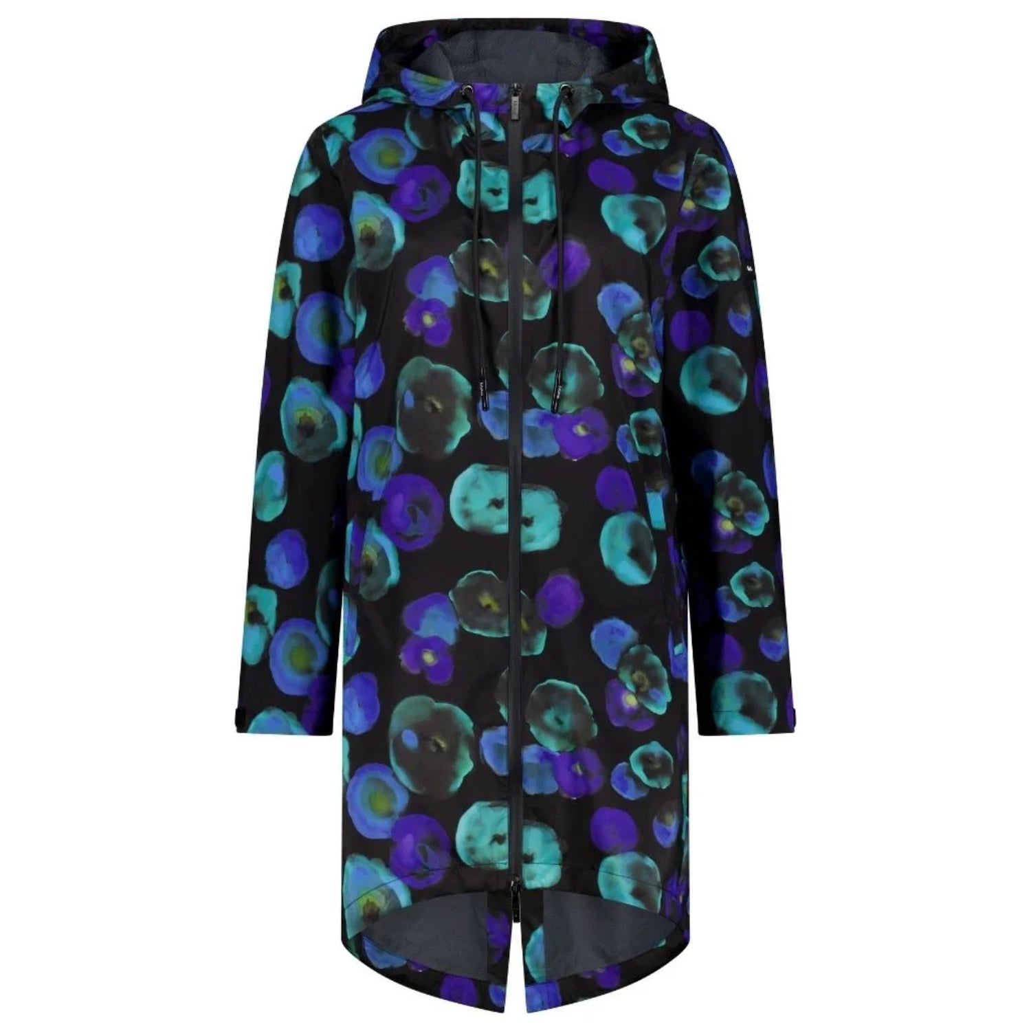 Moke Georgie Womens Plus Size Rain Coat Night Bloom Print 3XL-4XL