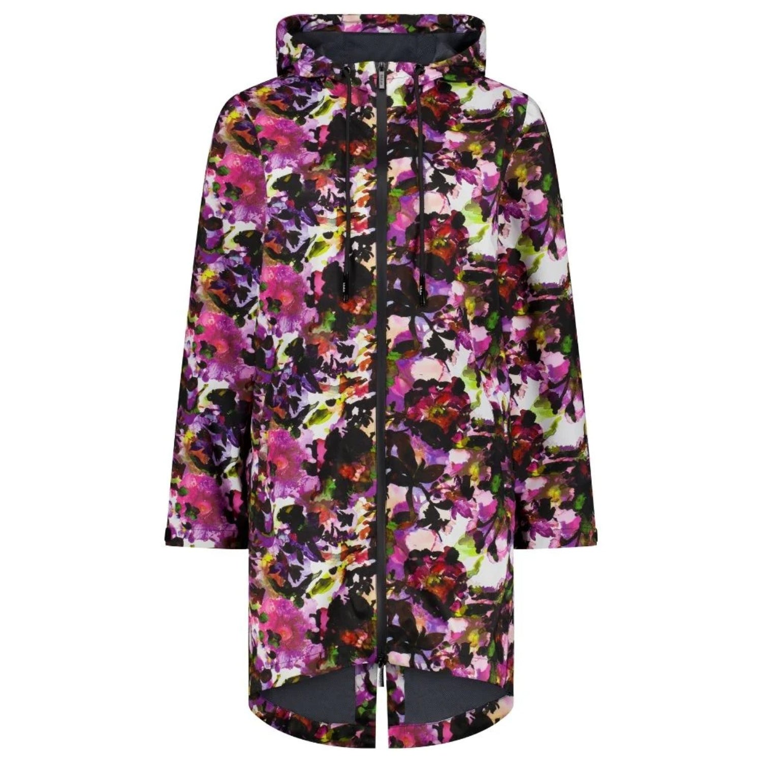Moke Georgie Womens Plus Size Rain Coat Purple Fleur Print 3XL-4XL