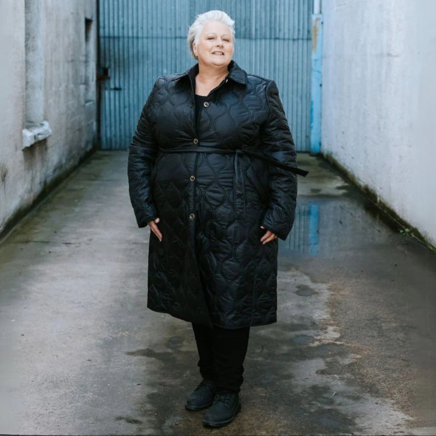 Moke Lissy Womens Plus Size Quilted Coat Black size 3XL-4XL