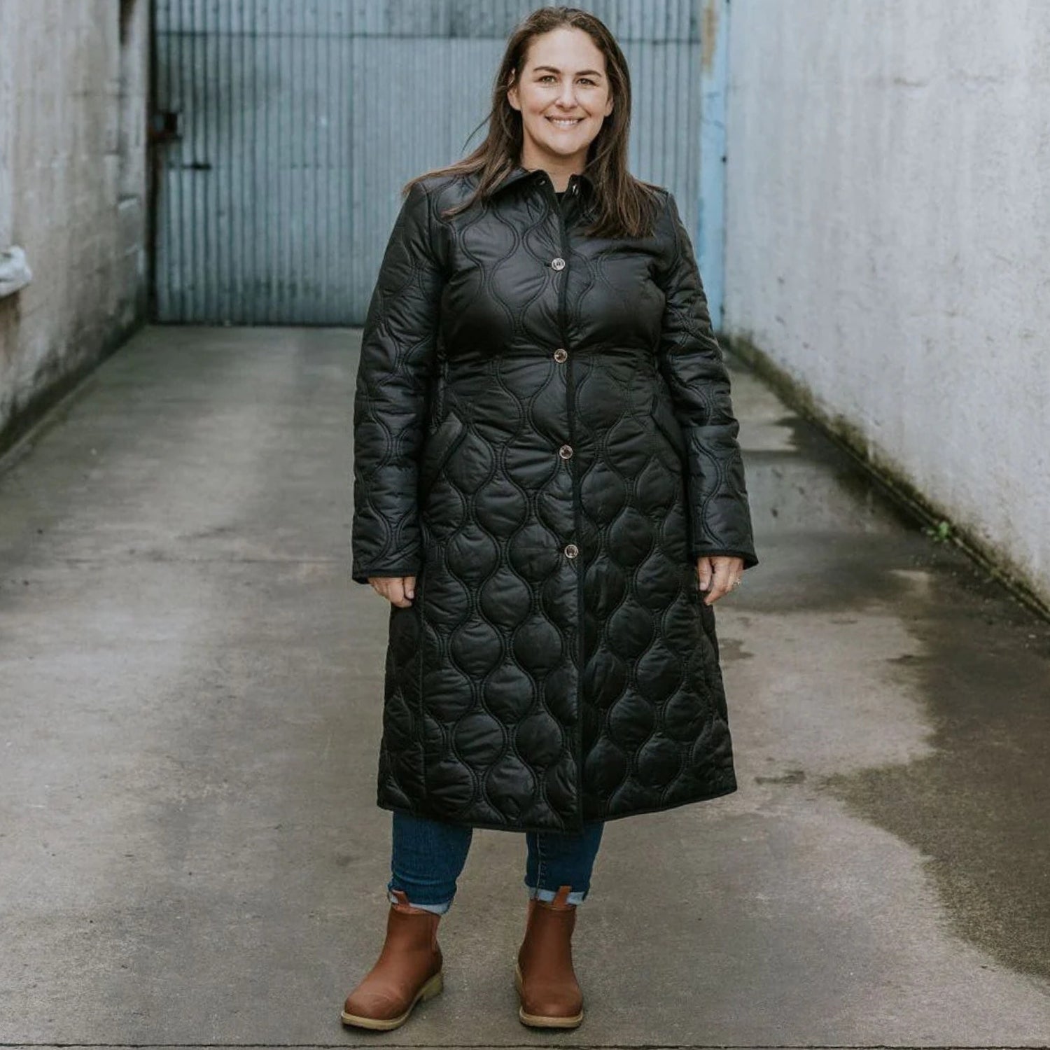 Moke Lissy Womens Plus Size Quilted Coat Black size 3XL-4XL