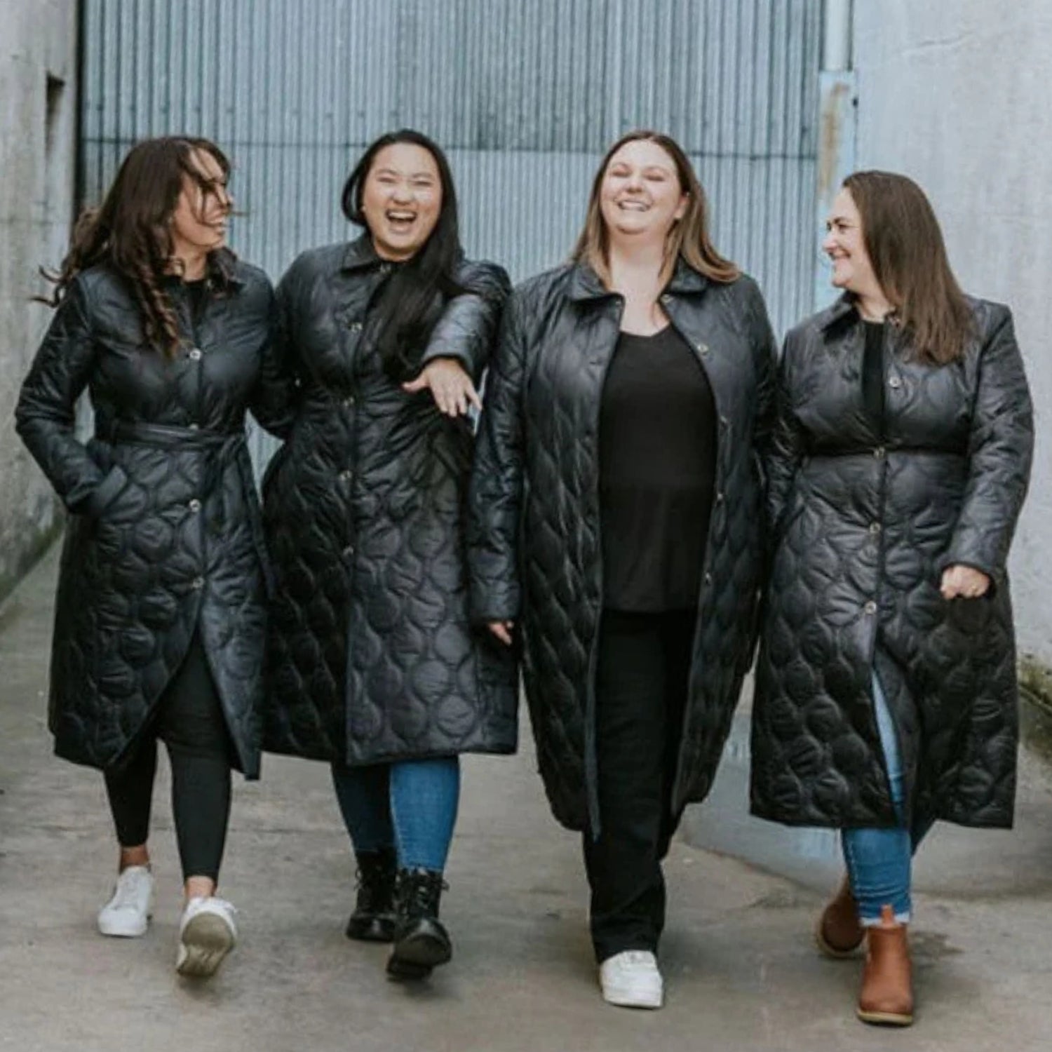 Moke Lissy Womens Plus Size Quilted Coat Black size 3XL-4XL