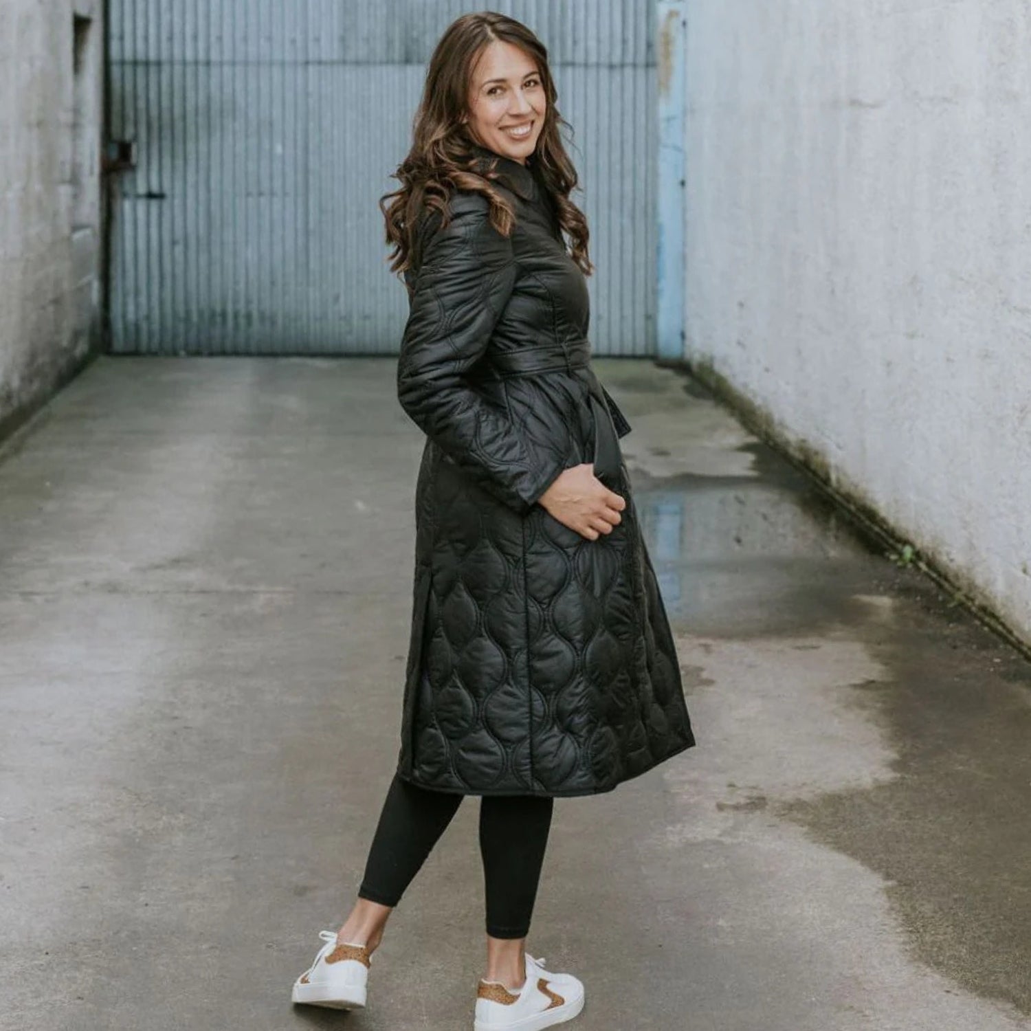 Moke Lissy Womens Plus Size Quilted Coat Black size 3XL-4XL